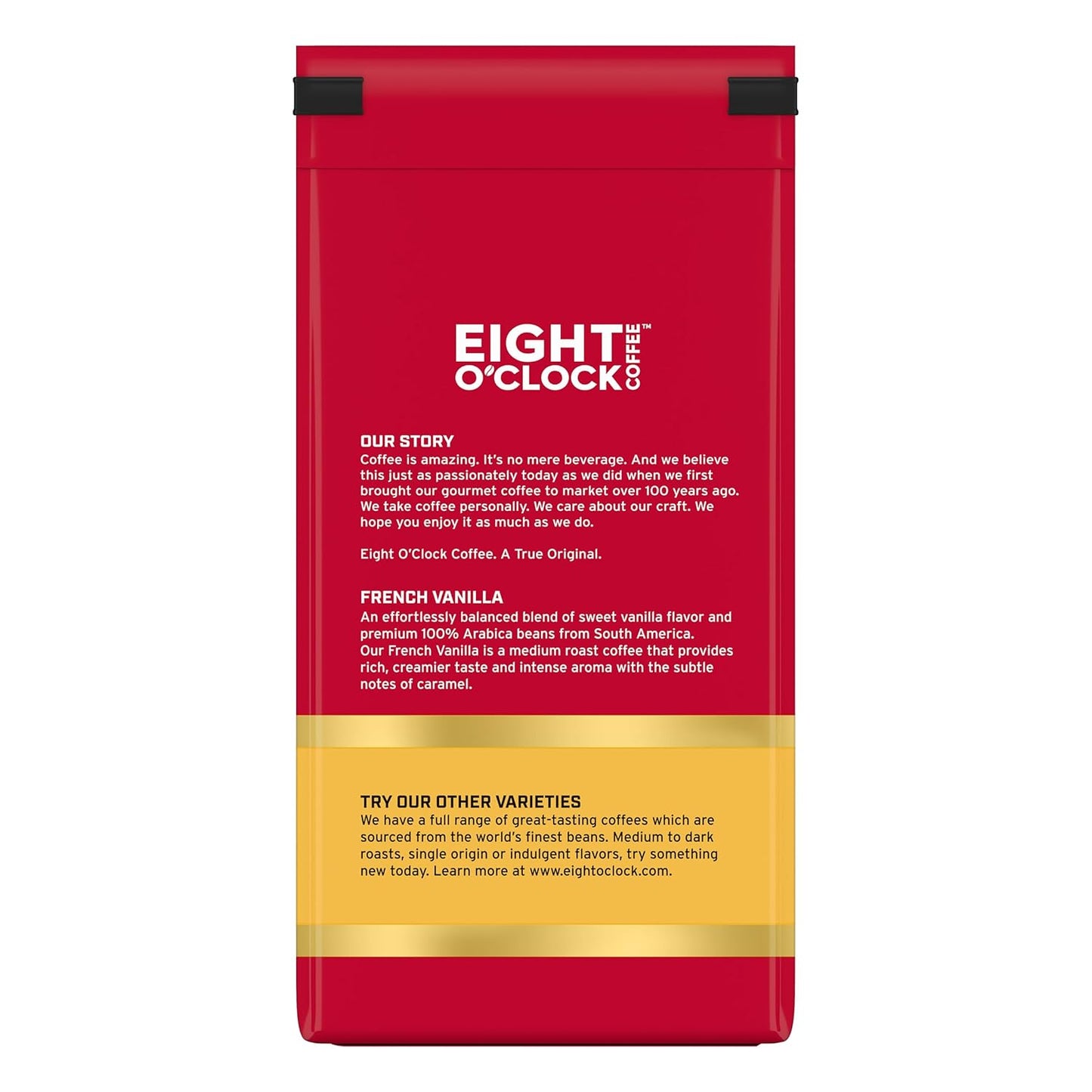 Eight O'Clock Coffee French Vanilla Ground Coffee, Medium Roast, 11 Ounce (Pack of 6) - Smooth & Aromatic