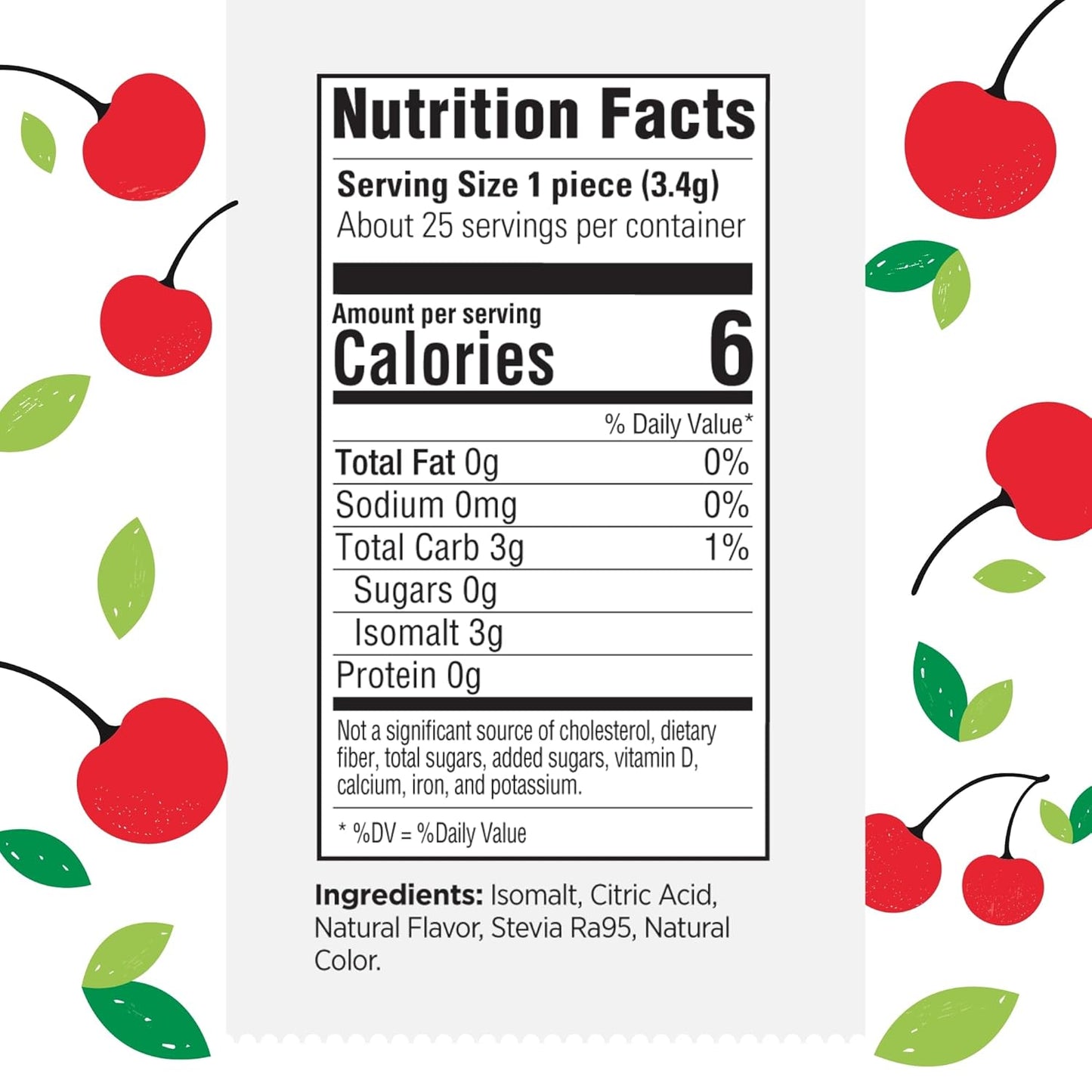 Stevita Hard Candy, Cheery Cherry - 25 Individually Wrapped Pieces - Sugar & Aspartame Free - Naturally Flavored & Sweetened - Non-GMO, Gluten Free, Keto Friendly