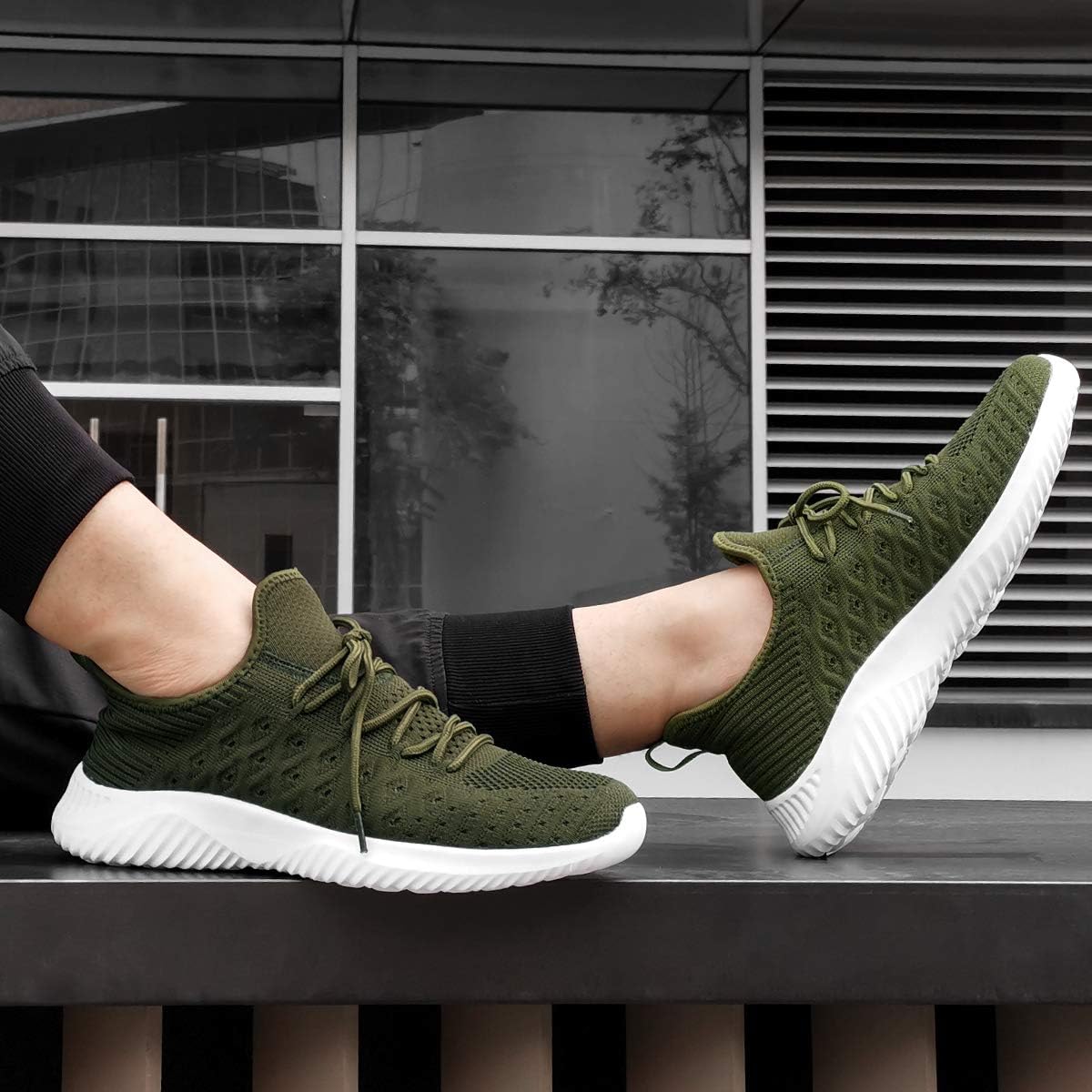 Feethit Mens Slip On Walking Shoes Lightweight Breathable Non Slip Running Shoes Comfortable Fashion Sneakers for Men