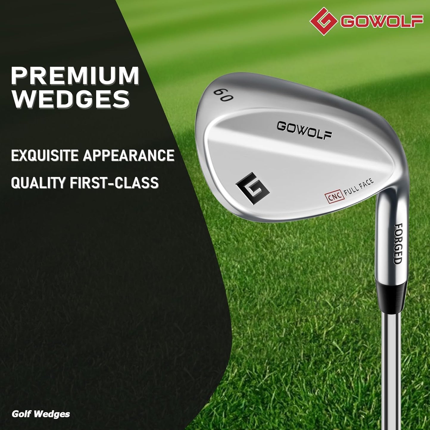 Gowolf Forged Golf Wedges 50/52/54/56/58/60/69 Degree Single or Sets for Men, Right Hand Premium Full Face Gap Wedge Sand Wedge Lob Wedge Golf Club, Great Golf Gifts - CNC Milled Face for More Spin
