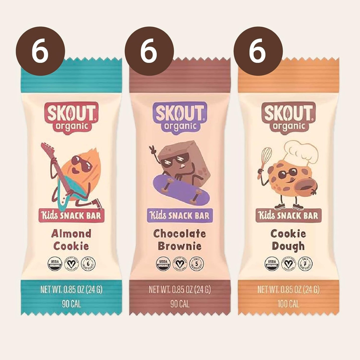 Skout Organic Dessert Inspired Kids Snack Bar Variety Pack (18 Pack) | Organic Kids Snack Bars | School Snacks & Lunch Snacks | Vegan & Paleo | Gluten, Dairy, Grain Free…