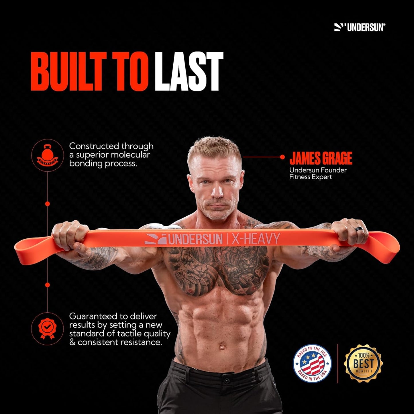 Undersun Resistance Bands for Working Out | Heavy Resistance Bands for Strength Training & Pull Up Assistance | Indoor/Outdoor, Gym, Home Exercise Bands Resistance