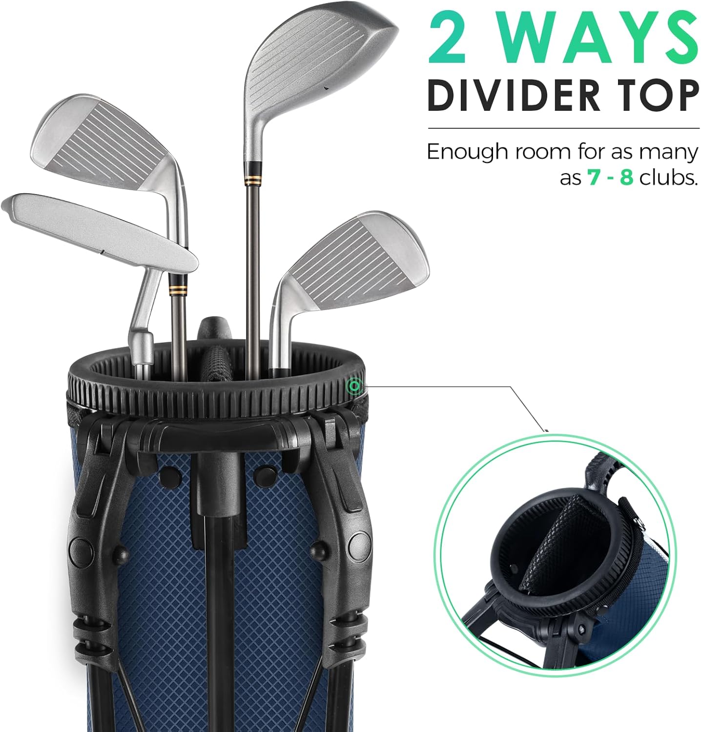 Findway Golf Stand Bag, Small Golf Bag for The Driving Range, Par 3 and Executive Courses, Lightweight Golf Club Carry Bag with Ball Holder and Pockets for Men Women