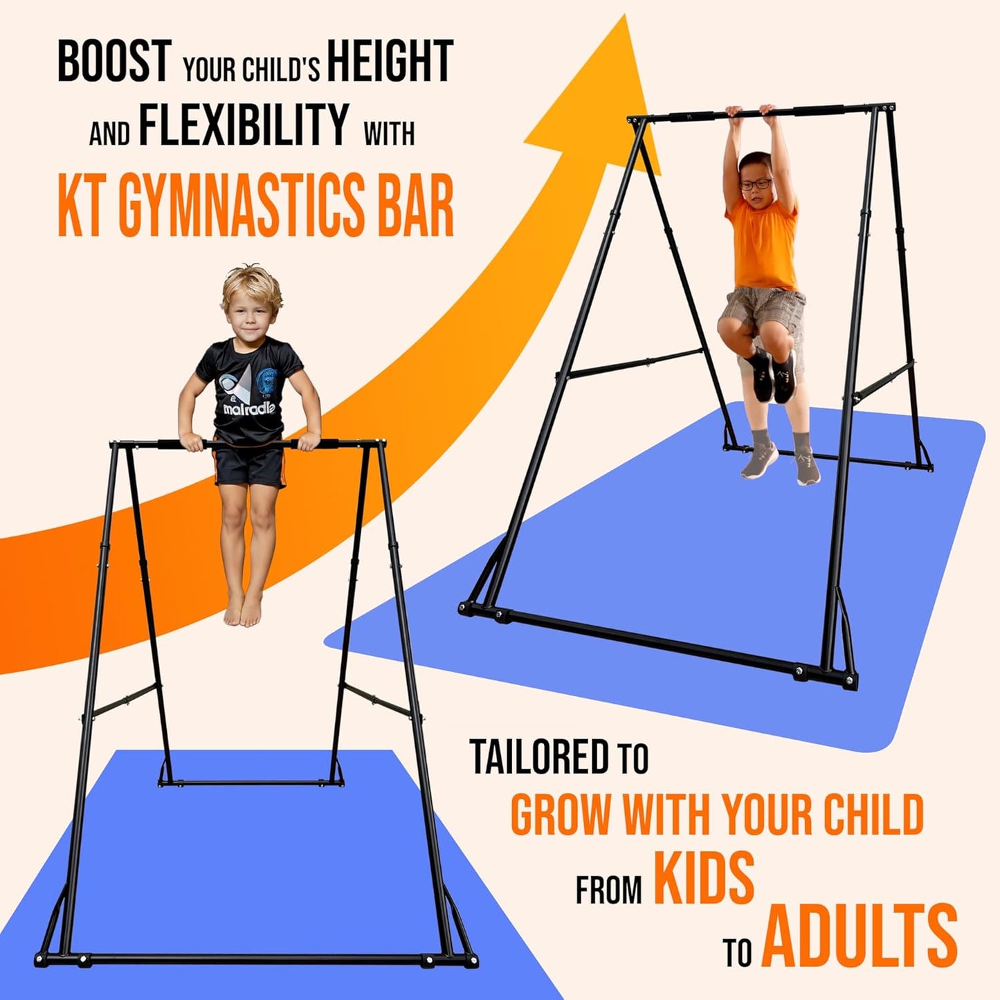 KHANH TRINH Foldable Pull Up Bar Stable Gymnastics Equipment Portable Aerial Yoga Stand Durable Frame For Hammock Chair, Therapy Sensory Swing. Adjustable Back Stretcher For Lower Back Pain Relief