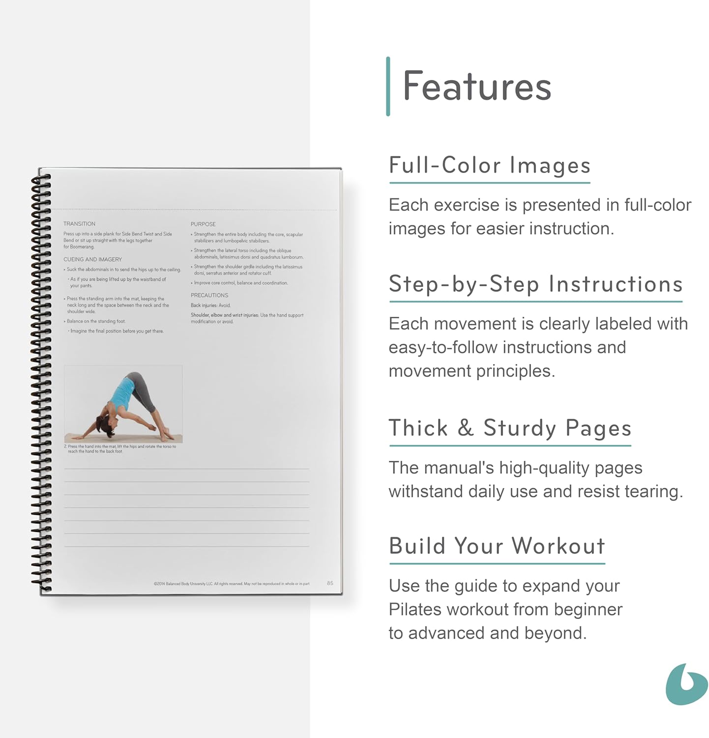 Balanced Body Mat Guide, Pilates Mat Guide for Workout Equipment, for Home Gym or Studio Use