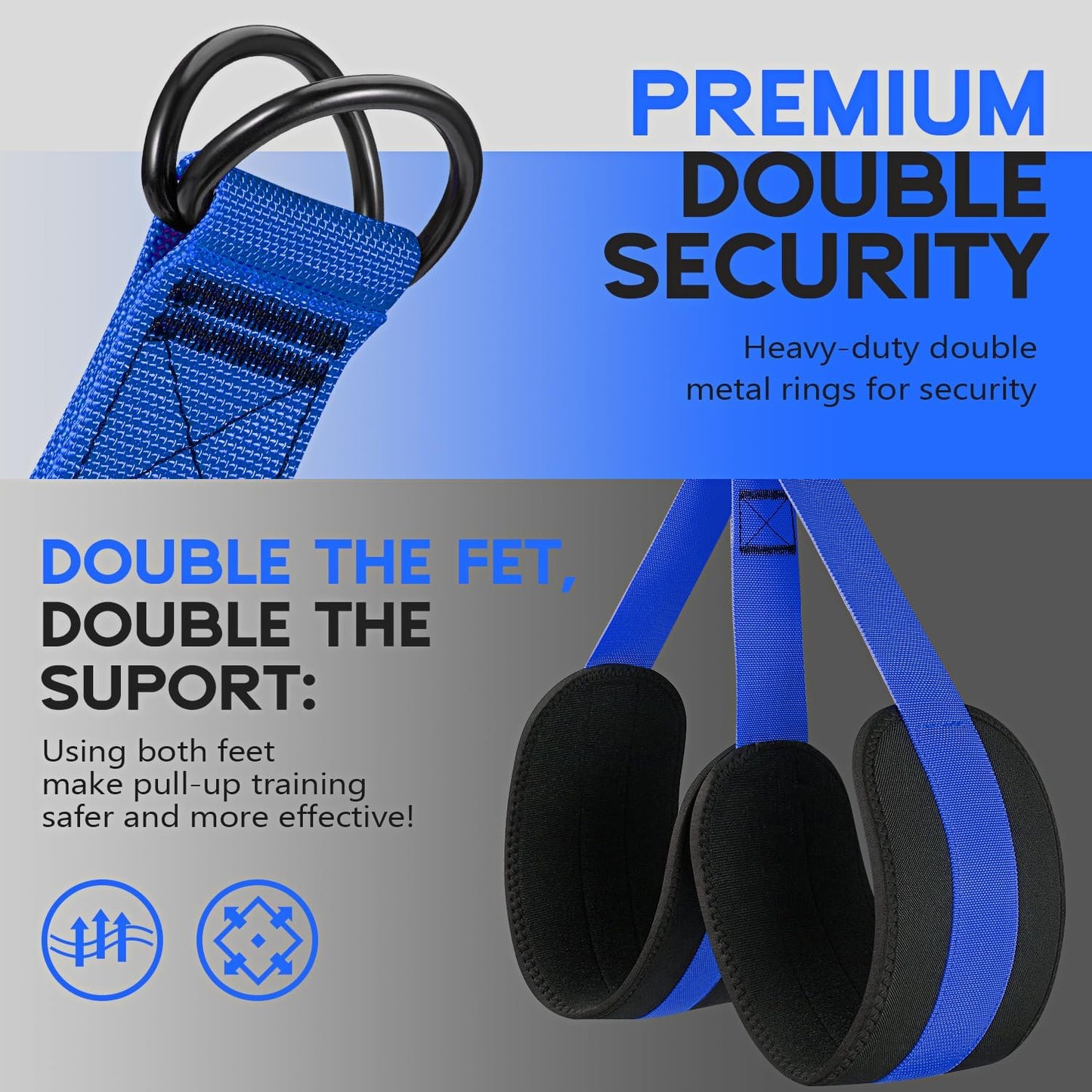 Pull Up Assistance Bands, Adjustable Heavy Duty Resistance Band for Pull Up, 3 Pull Up Bands, Comfortable Fabric Feet/Knee Rest, Assistance Bands for Pull-Up, Home Fitness, Body Stretching