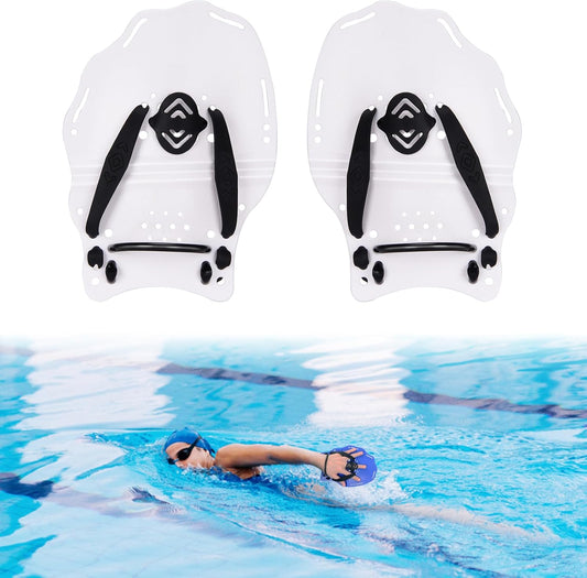 Hikeen Swim Paddle Hand for Adult and Junior, Swim Training Hand Paddles with Adjustable Straps, Swimming Hand Paddles for Training