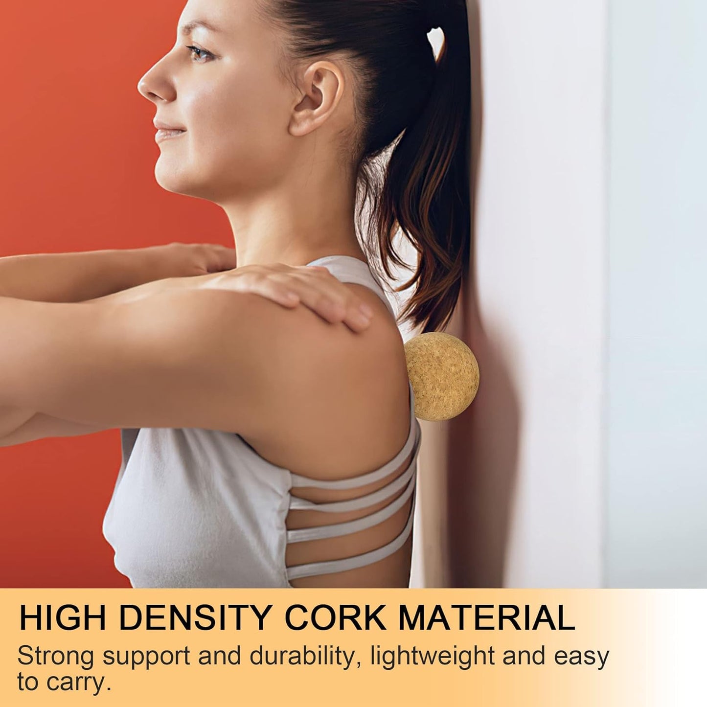 Natural Cork Peanut Massage Ball Roller Trigger Point Myofascial Release Double Lacrosse Massage Set