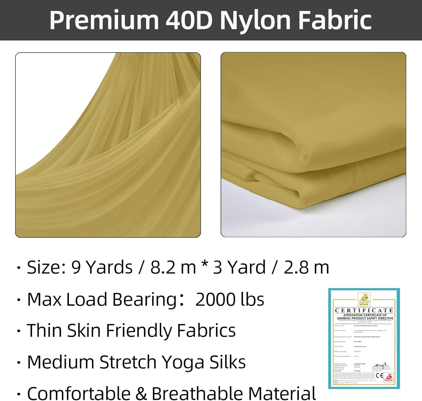 PRIOR FITNESS Aerial Silks Kit Colorful 9/15/20 Yards 40D Nylon Fabric Hammock Set With Hardware & Guide for All Levels Of Aerial Yoga Practice and Acrobatic Flying For Adults Aerial silk