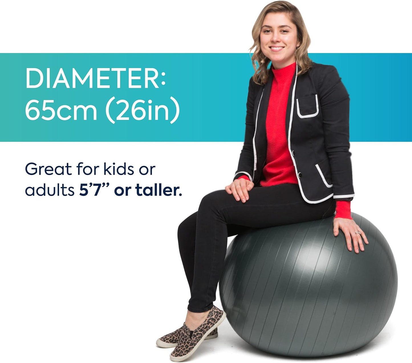 Bouncyband Balance Ball – Create Flexible Seating to Improve Focus at School, Office, or Home with This No-Roll Weighted Ball