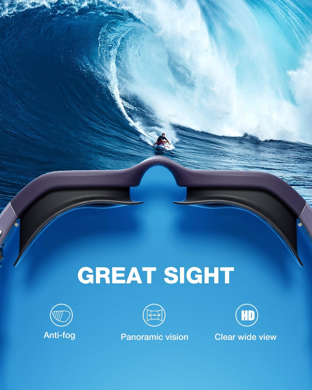 ZIONOR Swim Goggles, G1 SE Swimming Goggles Anti-fog for Adult Men Women