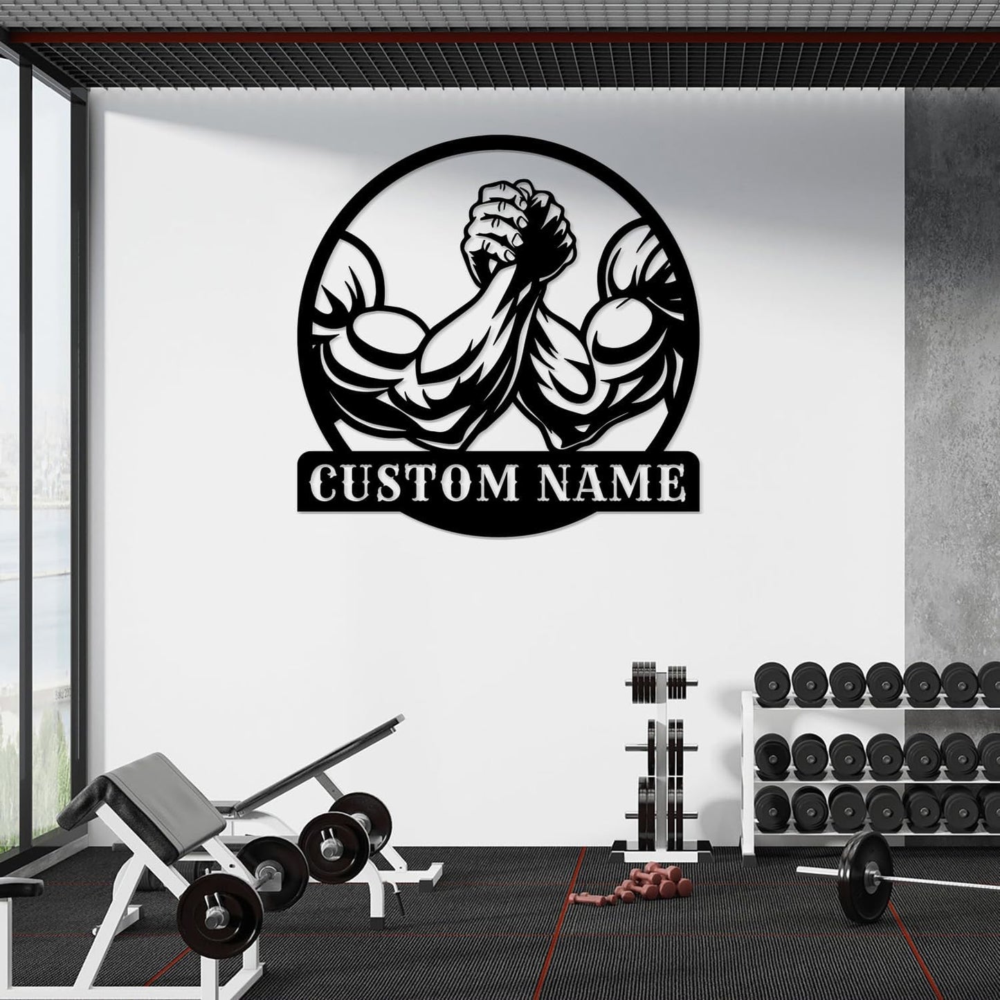 Customized Metal Gym Name Sign, Personalized Sports Room Wall Art,Metal Gym Sign,Unique Fitness Wall Sign, Gym Lovers Unique Gift, Gym Wall Art,Training Center Sign (Style-10)