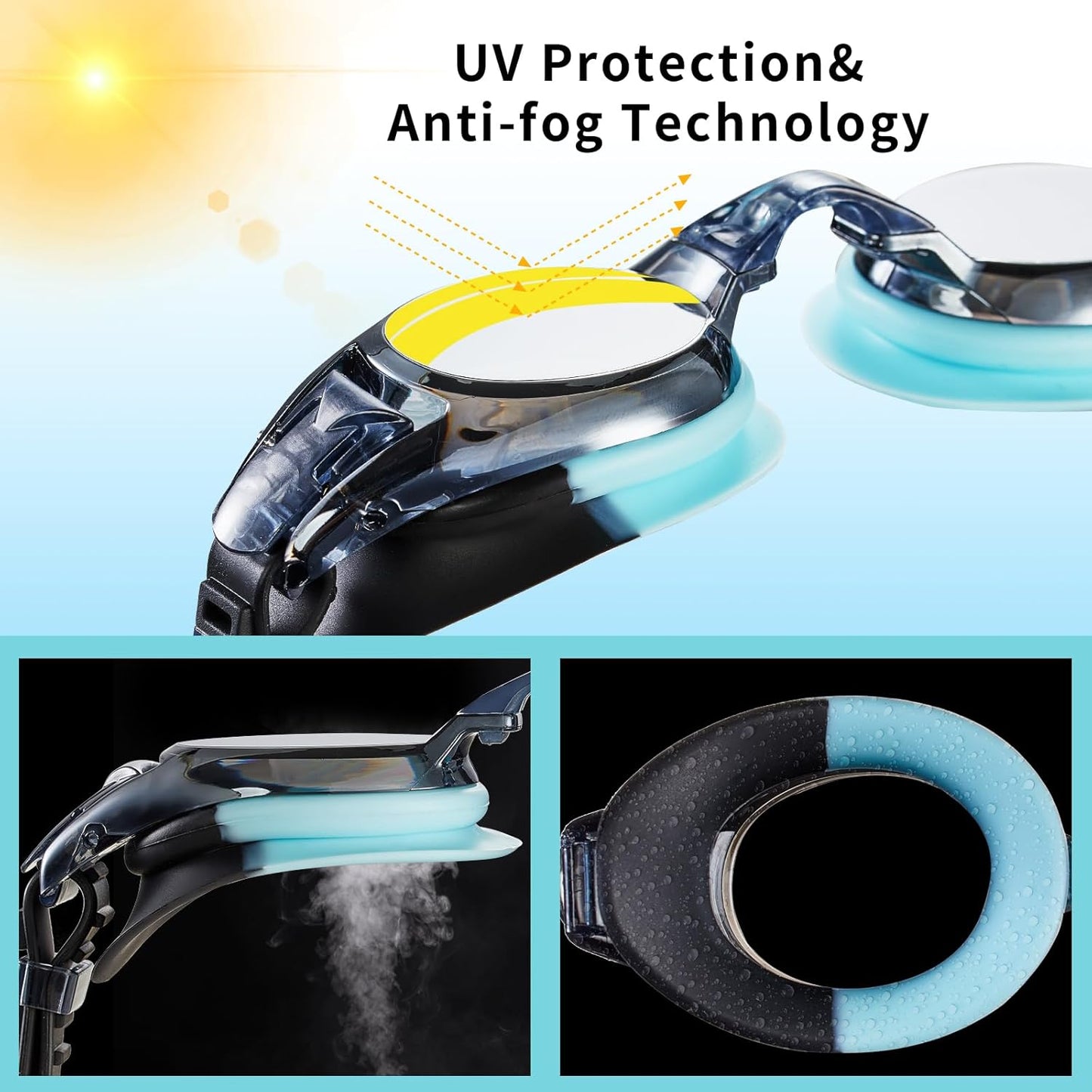 Aegend 2 Pack Kids Goggles, Swimming Goggles for Kids Age 4-16 Boys and Girls Youth, Anti-Fog Waterproof Anti-UV Pool Goggles