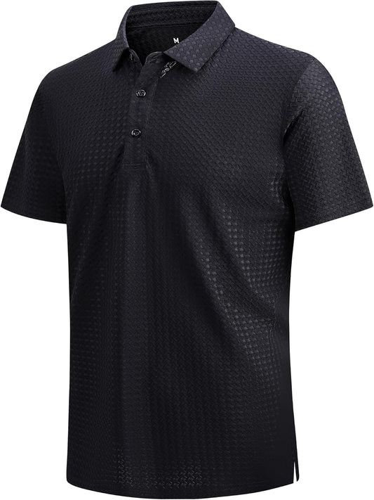 WARHORSEE Golf Polo Shirts for Men Short Sleeve Wrinkle Free 4 Way Stretch Moisture Wicking Performance Collared Tshirts