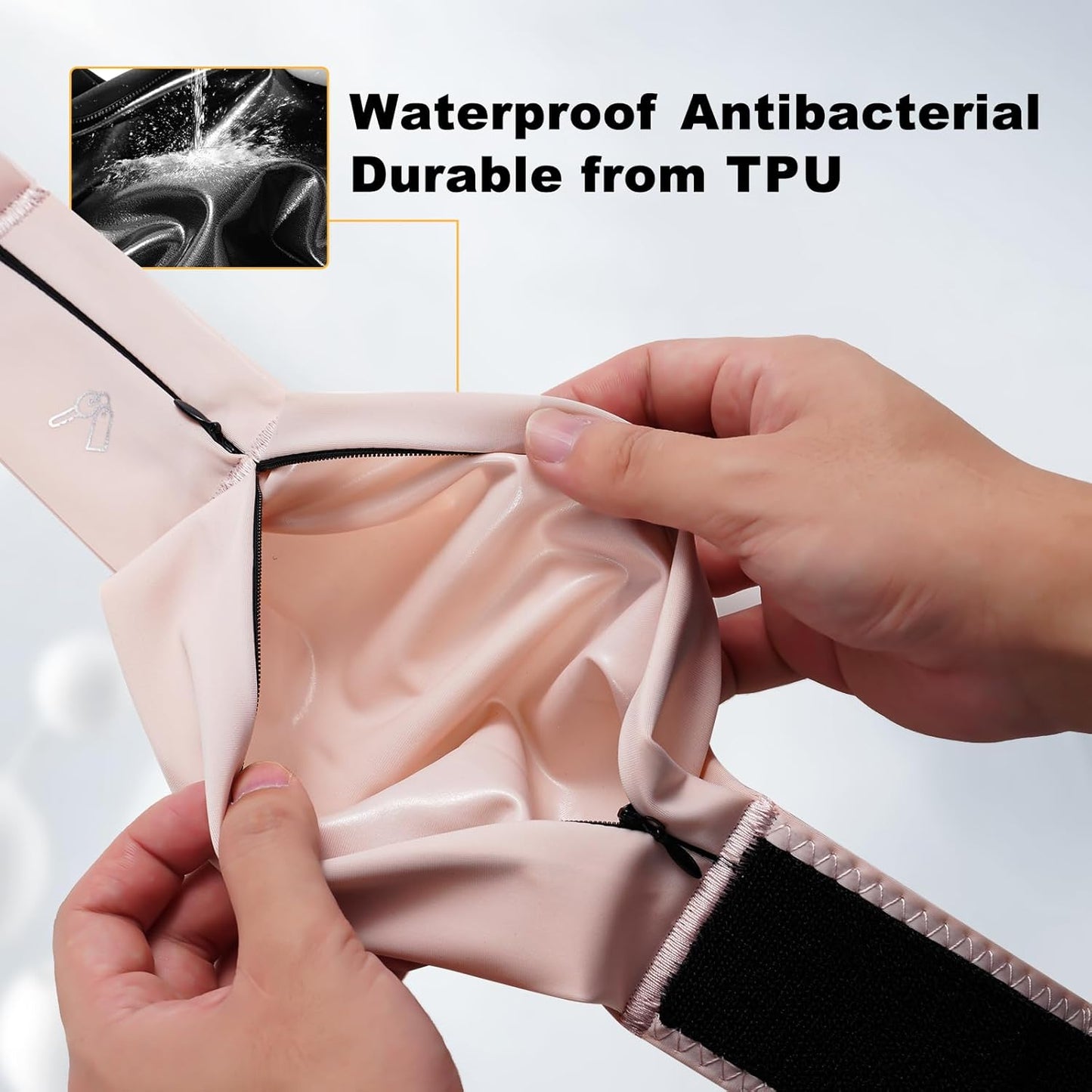 Running Belt for Women and Men, Water Proof Running Belts Fanny Pack with Water Bottle,Slim Hydration Running Bag Belts with Phone Bottle Holder Adjustable Fit for Runner (Pink, Medium)