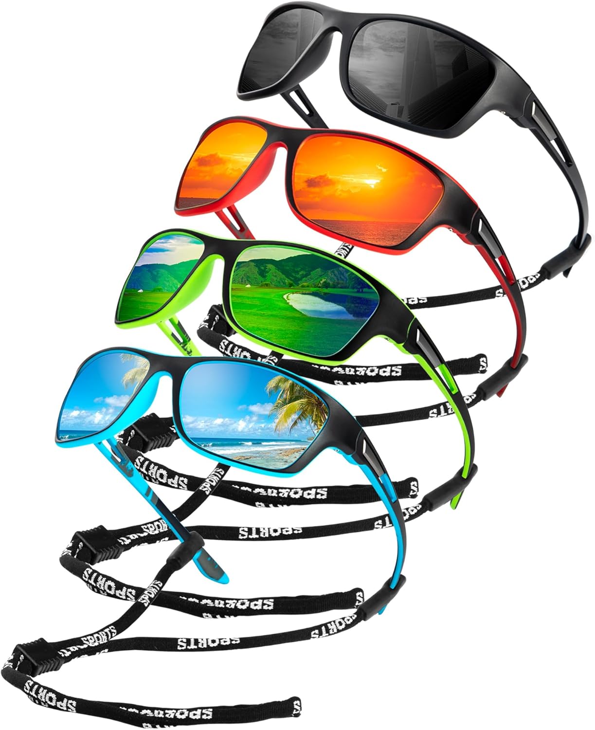 KALIYADI Polarized Sunglasses for Men, Sports Sun Glasses for Driving Cycling Fishing with UV protection