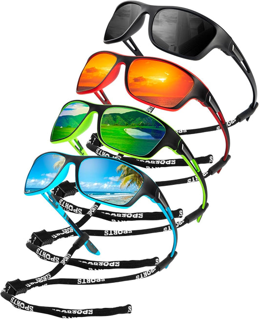 KALIYADI Polarized Sunglasses for Men, Sports Sun Glasses for Driving Cycling Fishing with UV protection