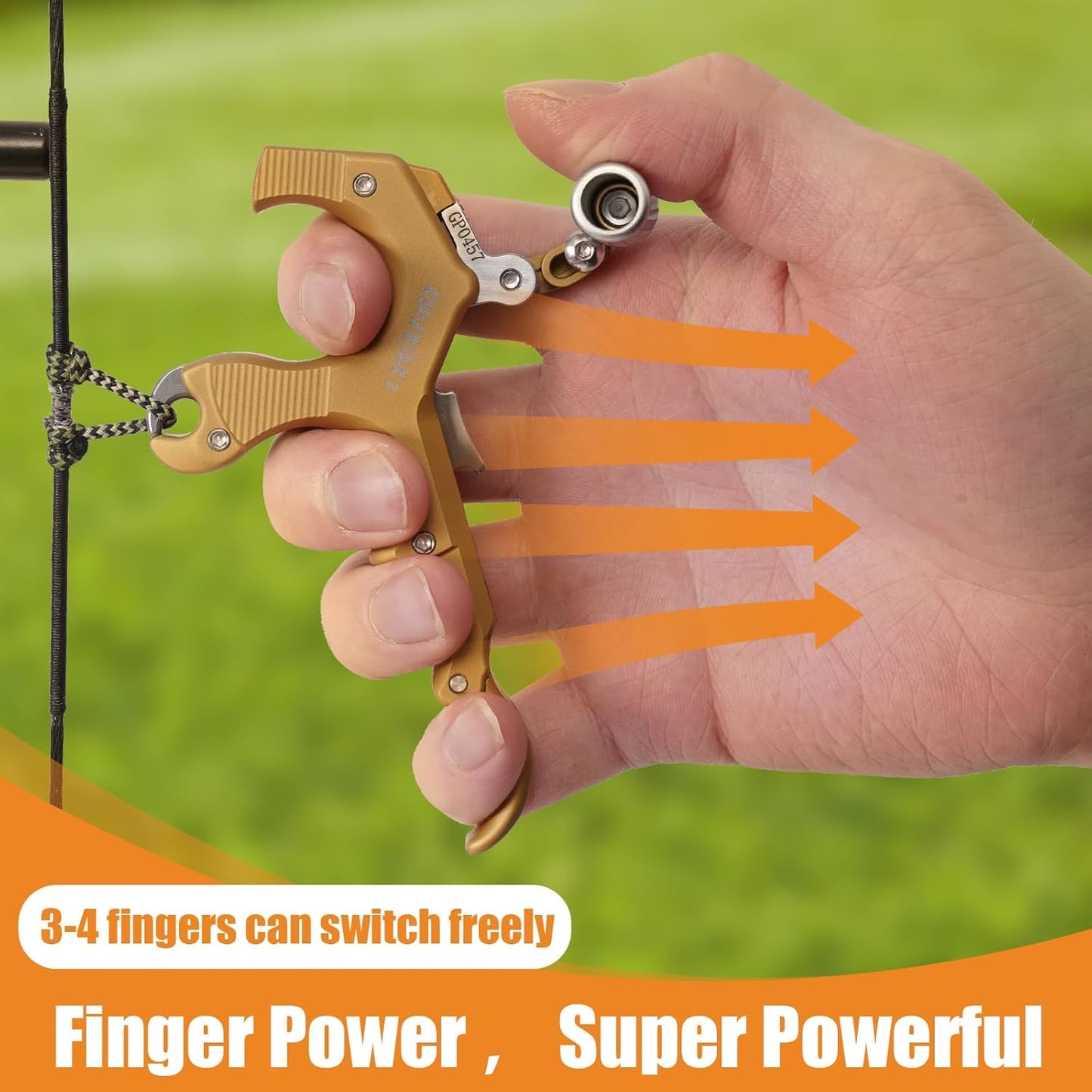 LWANO Archery Compound Bow Release Aids Trigger 3-4 Finger Adjustable Wristband Thumb Arrow Release Aids for Adults Youth Hunting Shooting Training Accessories
