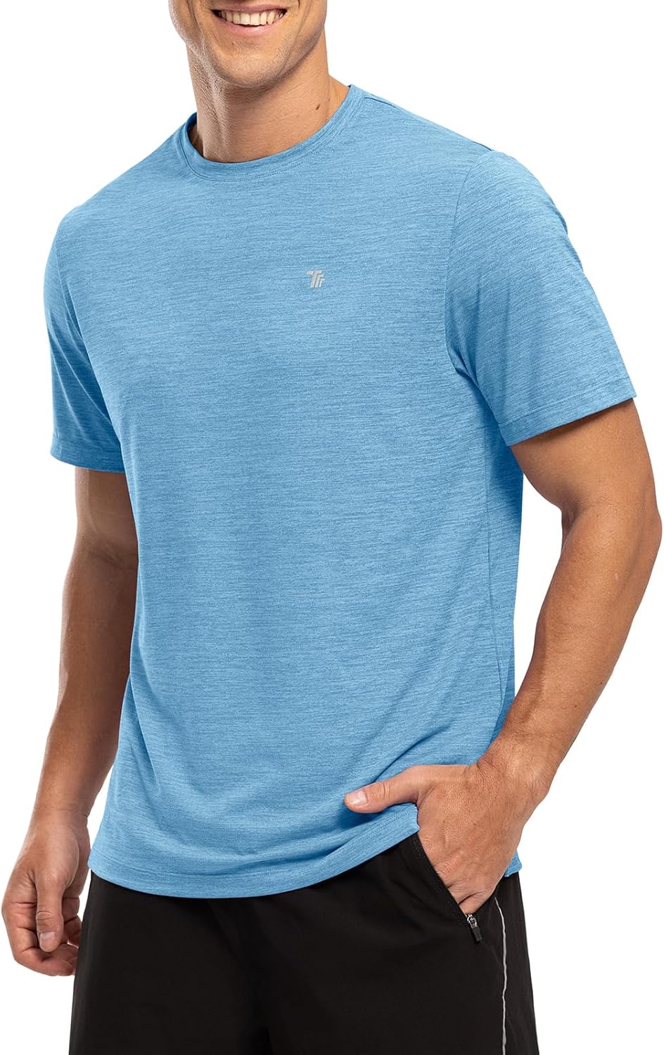 BGOWATU Men's Quick Dry Workout Athletic Shirts Lightweight Tennis Shirts for Men Running Gym Tops