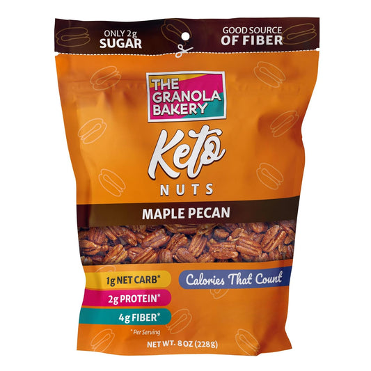 TGB Maple Pecan, Keto Nuts, No Added Sugar, Gluten Free, Healthy Low Carb Snack, 8oz Resealable Bag (Pack of 1)