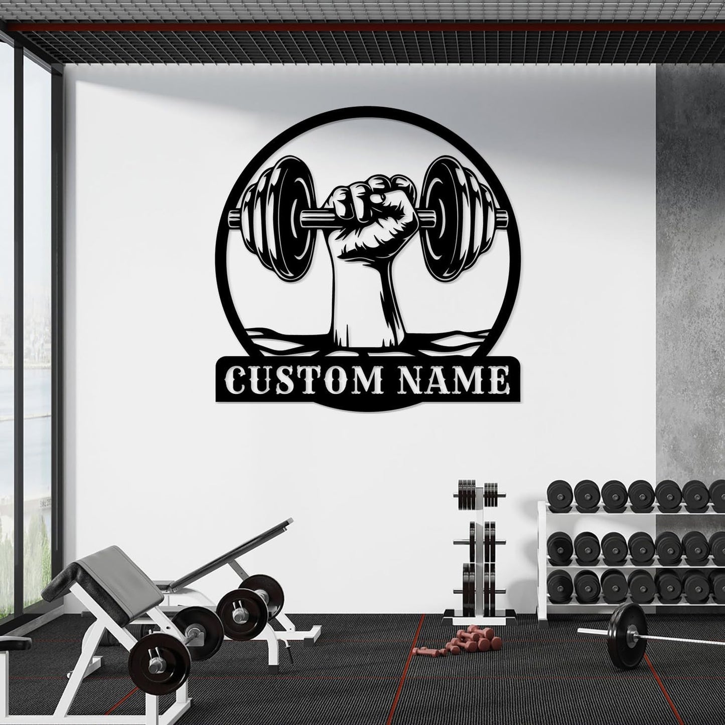 Customized Metal Gym Name Sign, Personalized Sports Room Wall Art,Metal Gym Sign,Unique Fitness Wall Sign, Gym Lovers Unique Gift, Gym Wall Art,Training Center Sign (Style-15)