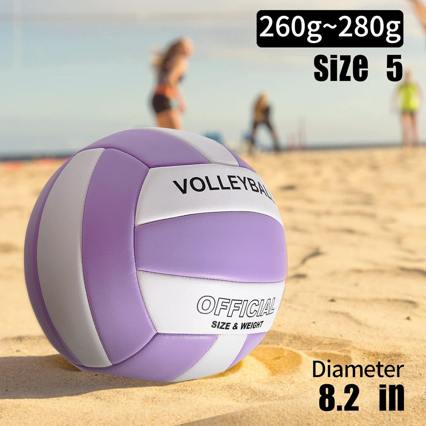 EVZOM Super Soft Volleyball Beach Volleyball Official Size 5 for Outdoor/Indoor/Pool/Gym/Training Premium Volleyballs Equipment Durability Stability Sports Ball