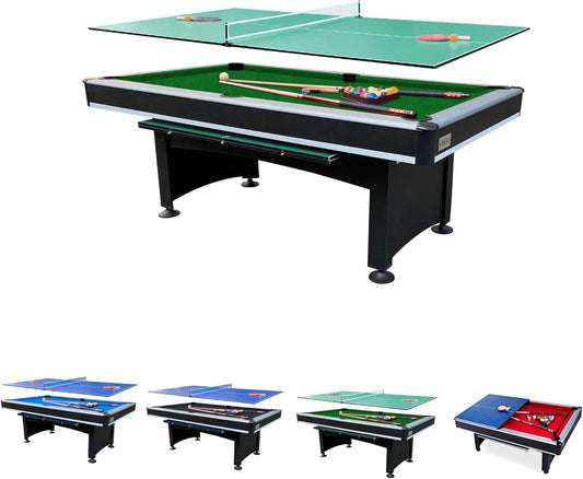RACK Scorpius 7-Foot Multi Game Billiard/Pool with Table Tennis - The Ultimate Entertainment for Friends and Family!