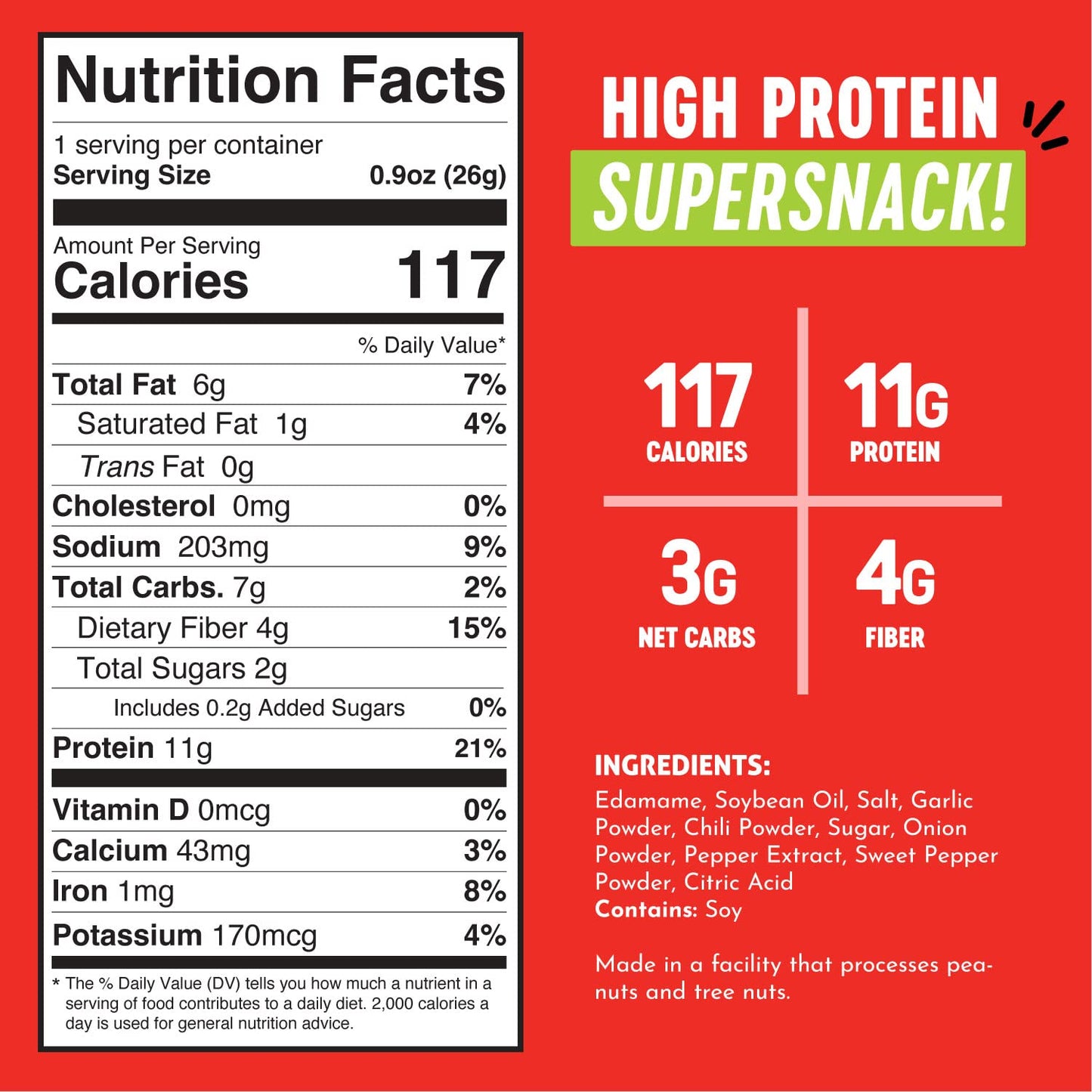 The Only Bean Crunchy Roasted Edamame Snacks Pack (Sriracha), Protein Keto Food, Gluten Free, Asian Japanese Snacks, Hot Spicy Snack, 0.9oz 10 Pack