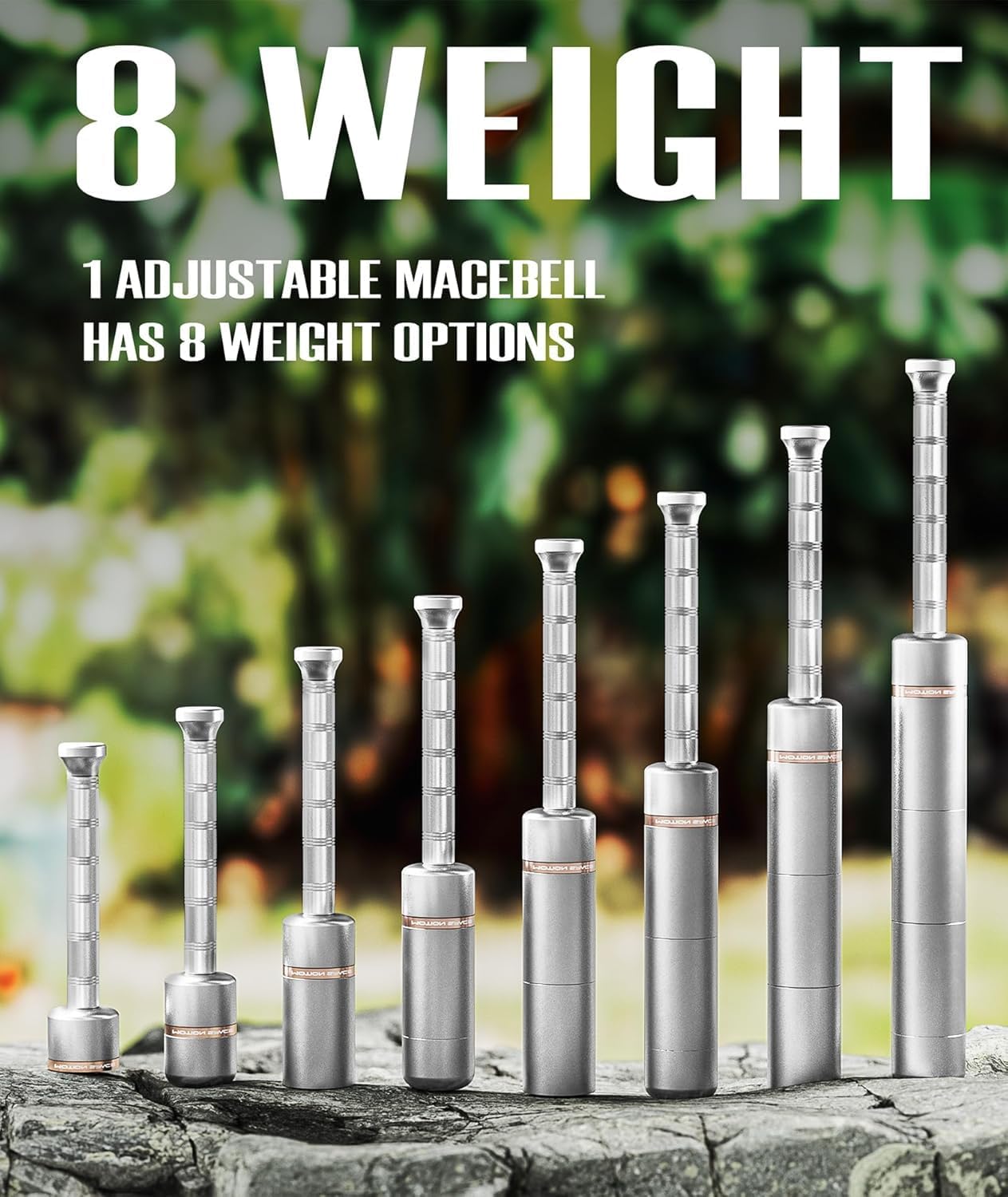 Adjustable Macebell Clubbell for Strength Training, 6/8-in-1 Premium Steel Indian Club for Full Body, Muscles, Shoulder, Grips & Forearms Workouts to Stretching