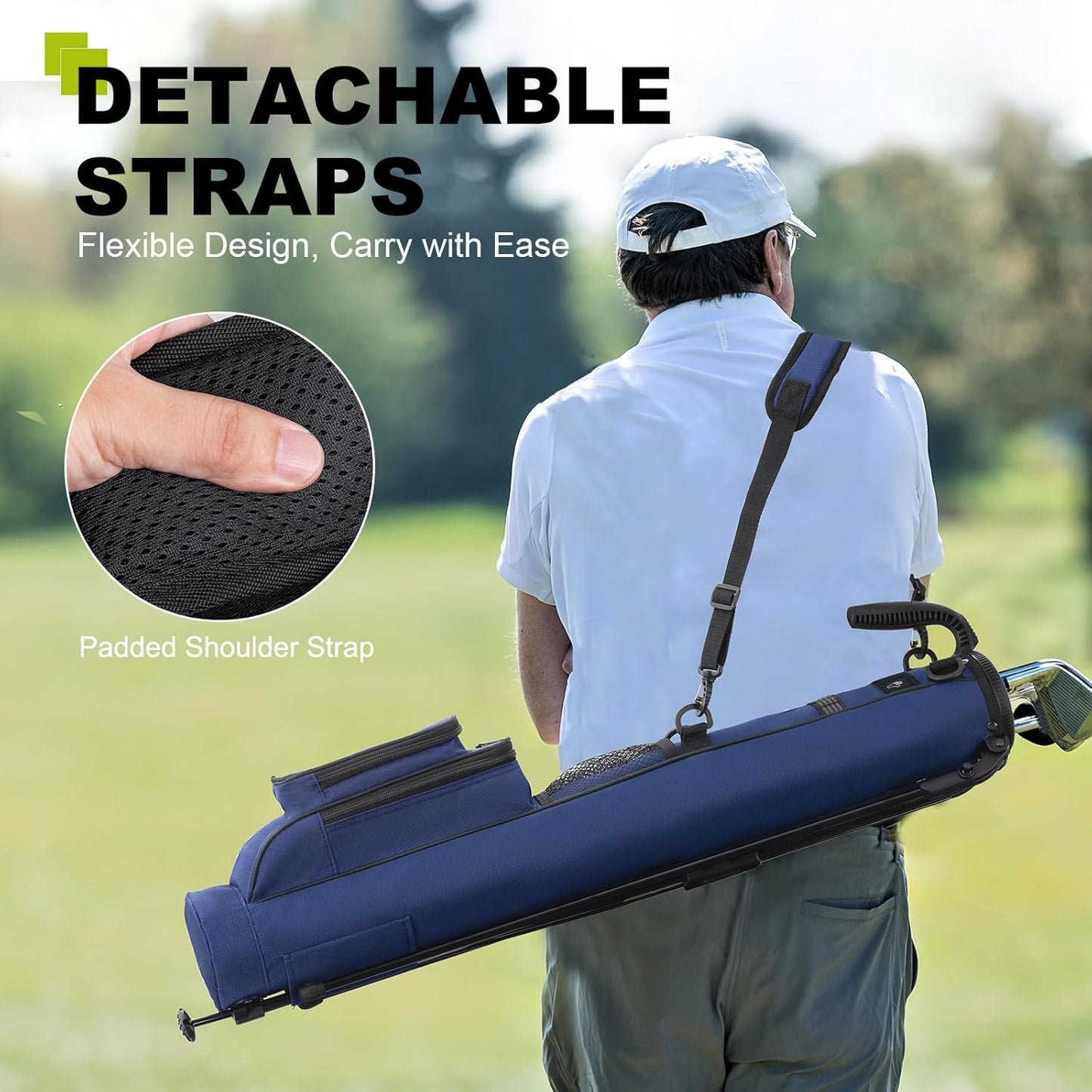 Golf Lightweight Stand Carry Bag– Easy to Carry and Durable Pitch n Putt Golf Bag for The Driving Range, Par 3 and Executive Courses–31.5 inches Tall