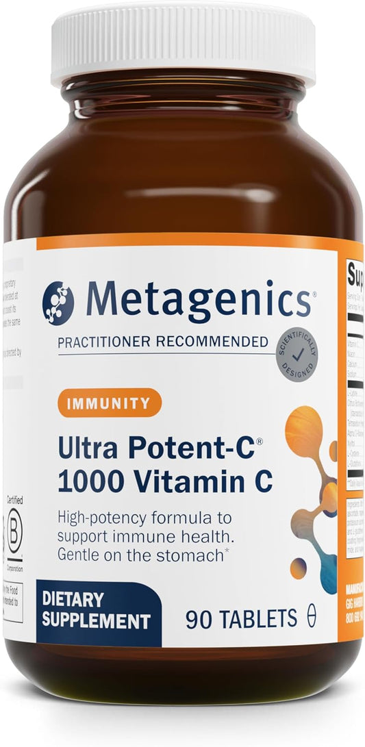 Metagenics Ultra Potent-C 1000 Vitamin C - Gentle, Buffered Vitamin C Supplement - Immune Support Supplement* - Ascorbic Acid - 90 Tablets