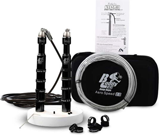 Buddy Lee Aero Speed Jump Rope 2.0 Upgraded Version with Sonic Rocket Speed Swivel Bearing | Tangle-Free & Adjustable Jump Rope for Men & Women - For Fitness, Double-Unders, and Cross-Training