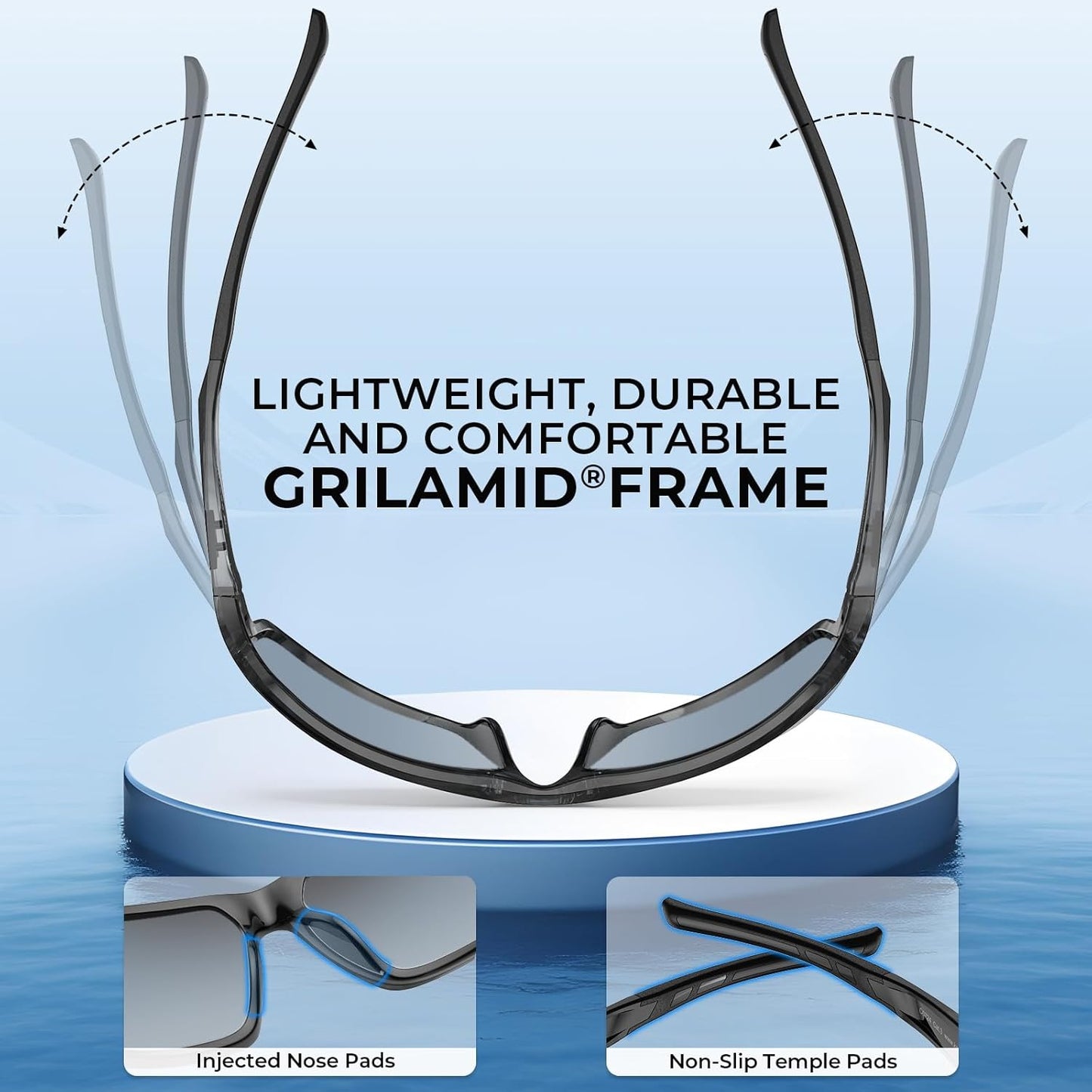 KastKing Chippewa Polarized Fishing Sunglasses, UV400 Protection Full Wrap Frame Sports Cycling Sunglasses, 1.0mm TAC Lenses