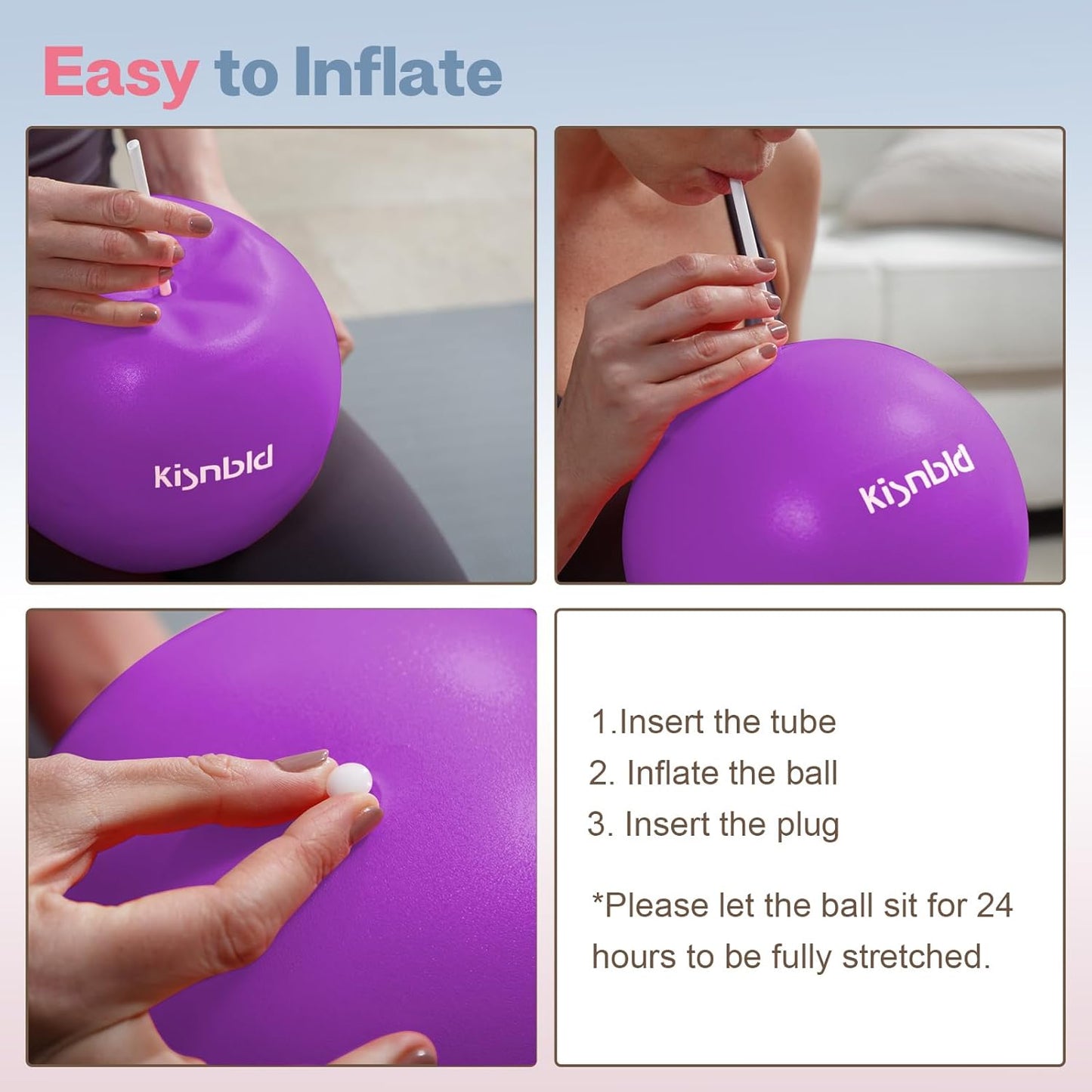 Small Exercise Ball, 9 Inch Mini Pilates Ball, Anti Burst and Slip Resistant Mini Yoga Ball for Stability, Fitness, Physical Therapy, Stretching & Core Strength Workout at Home Gym & Office