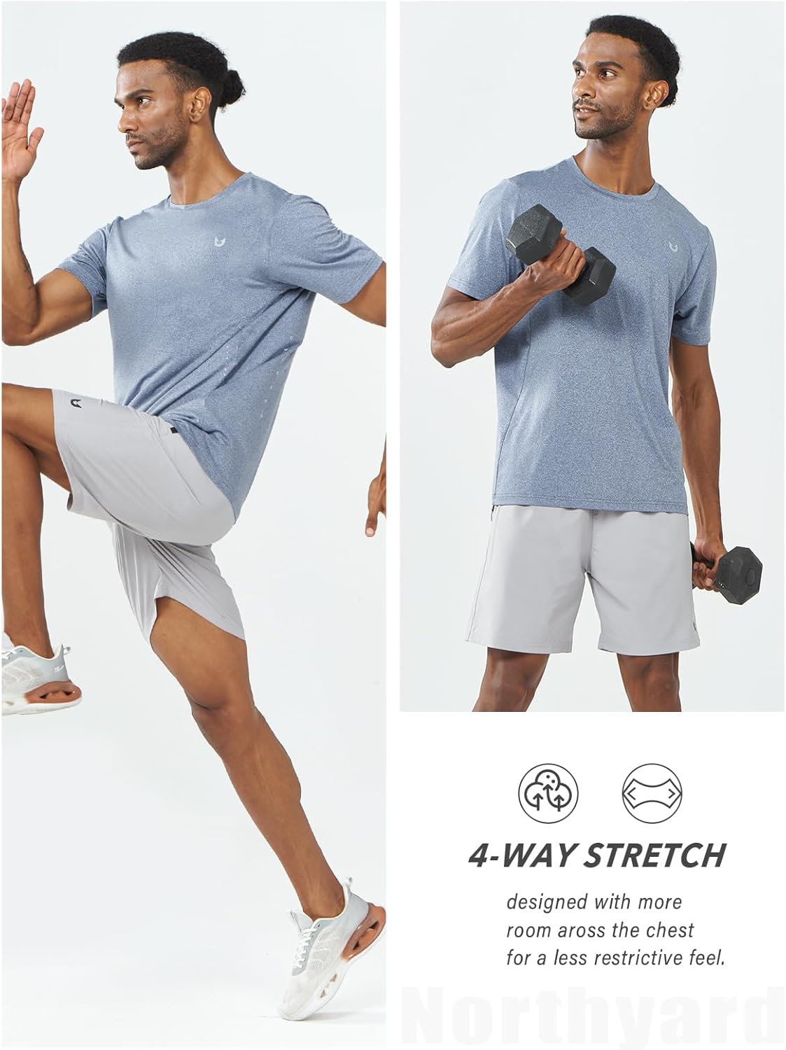 NORTHYARD Mens Athletic Shirts Short Sleeve Gym Workout Running Training Sports Performance T Shirt Basic Tee for Men
