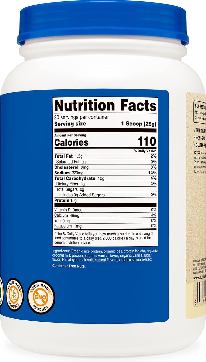 Nutricost Organic Vegan Meal Replacement Shake Powder (Vanilla) - Certified USDA Organic, Vegan, and Gluten Free