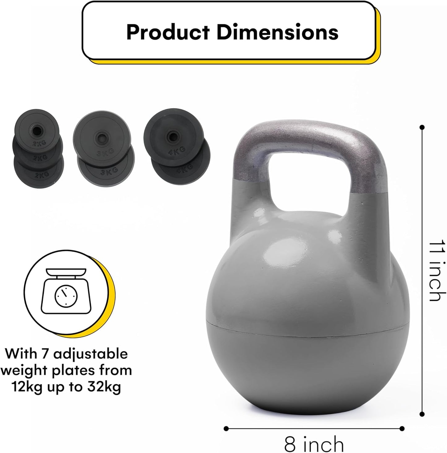Kettlebell Kings Powder Coated Kettlebell Weights - 9-97 lb Strength Training Kettlebells for Men and Women - Hand Weights Workout Gym Equipment - Weights Set for Home Gym- New