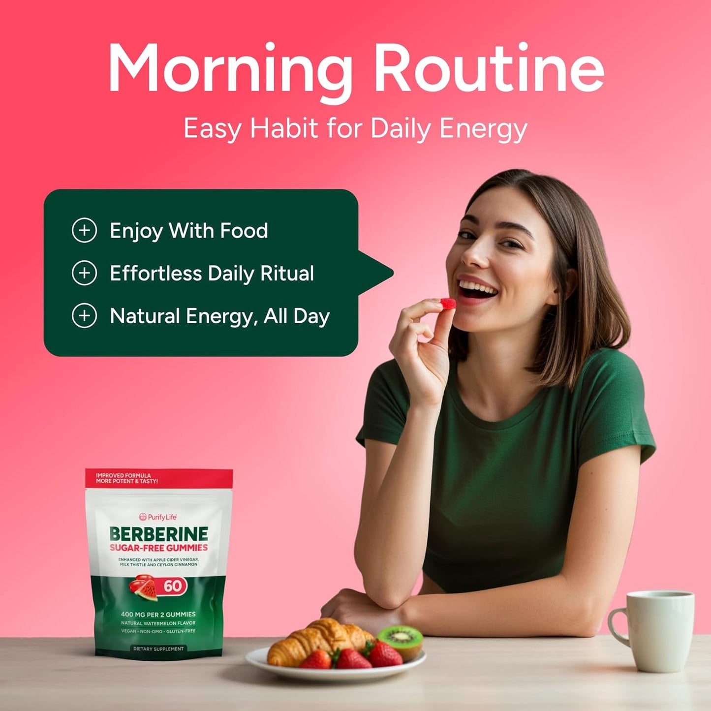 Upgraded Keto Berberine Complex Gummies (Sugar-Free) w Ceylon Cinnamon, Milk Thistle, ACV [AMPK Metabolic Activator] Berberine Supplement for Metabolism, Energy, Gut Health, Fasting, Body Mass Control