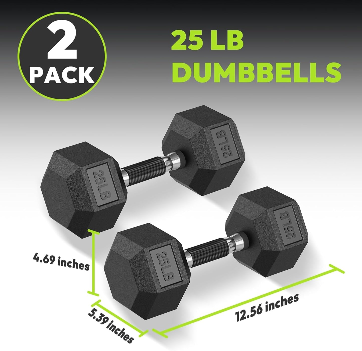 Hex Dumbbell Set 2.5-400 lb, Rubber Encased Exercise & Fitness Dumbbells, Weights Dumbbells Set of 2, Hand Weight for Strength Training