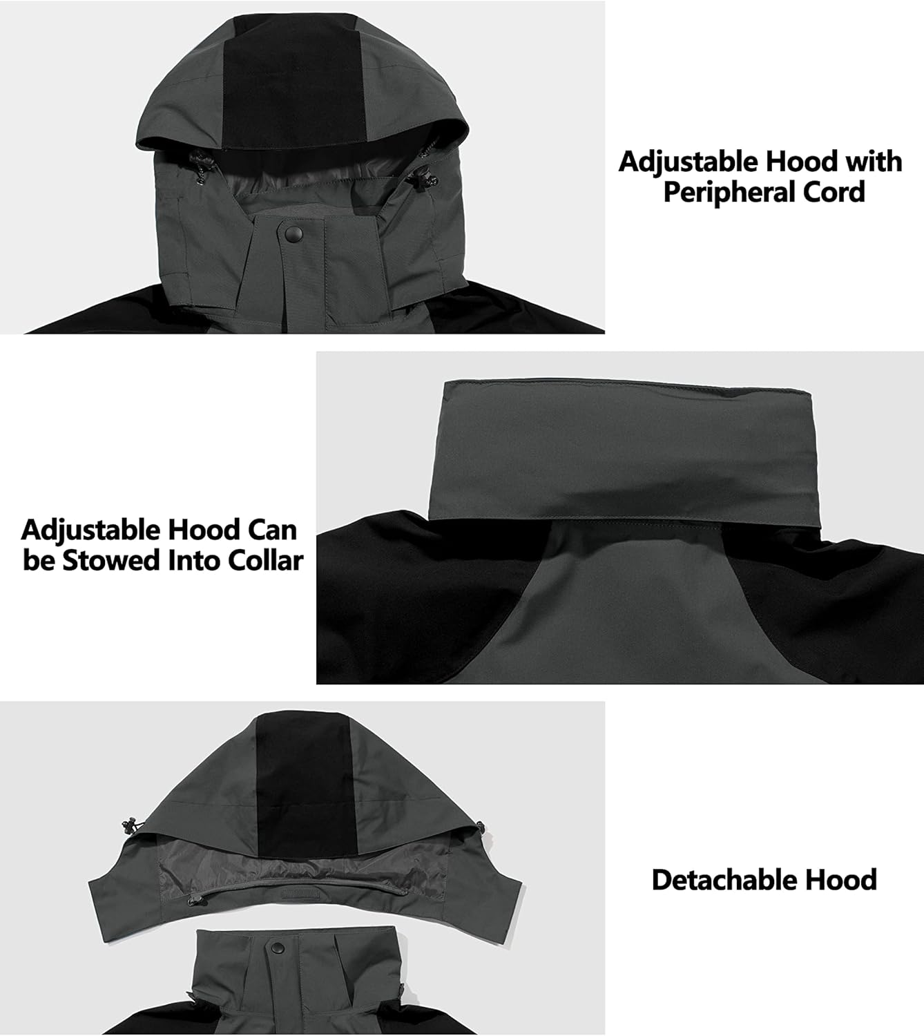 Little Donkey Andy Men's Waterproof Rain Jacket Outdoor Lightweight Hooded Raincoat for Hiking Golf Travel Fishing