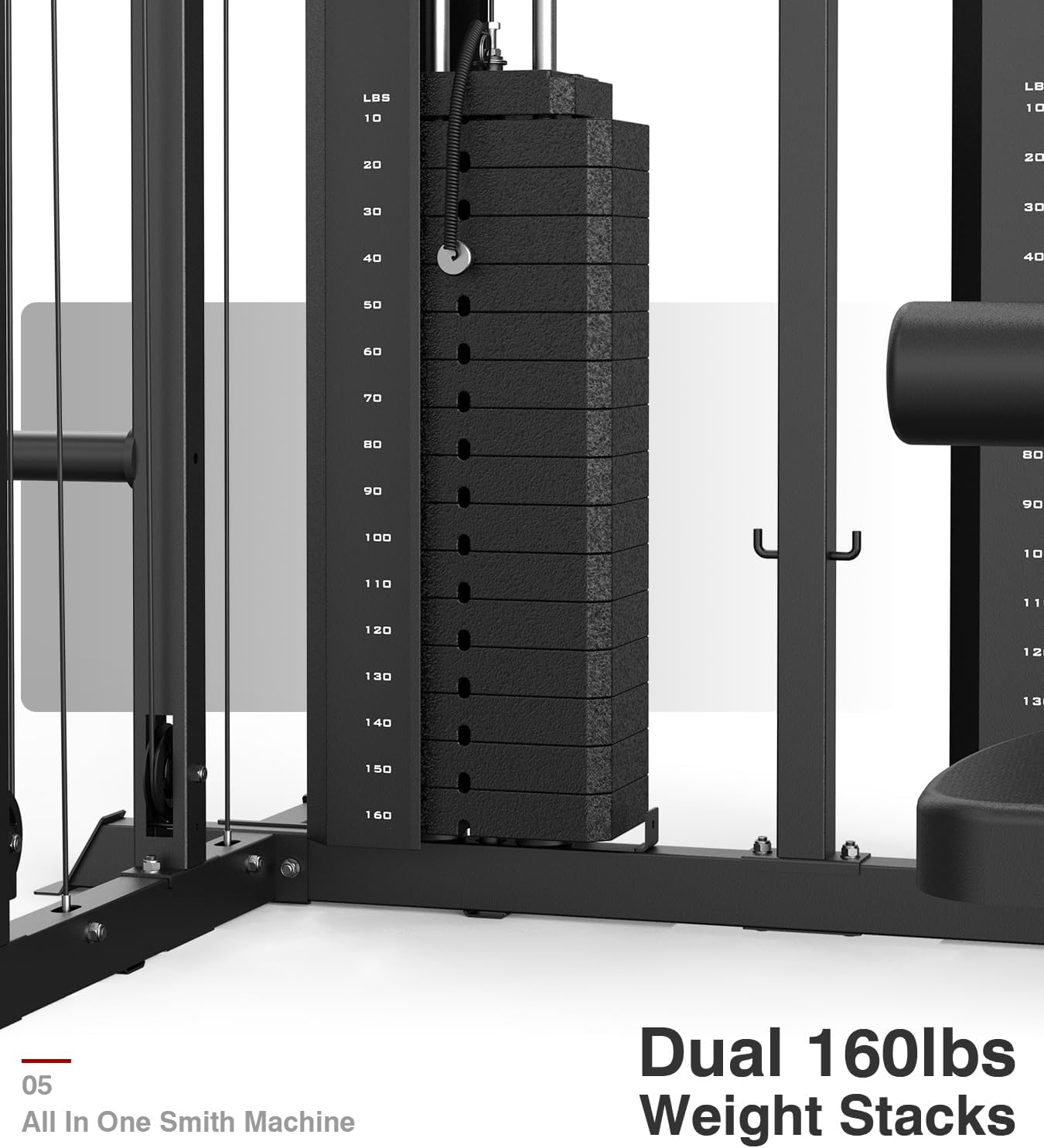 DONOW Smith Machine with Weight Stacks Power Cage Squat Rack Dual Cable Crossover Machine Home Gym Systems Station LAT Pull Down