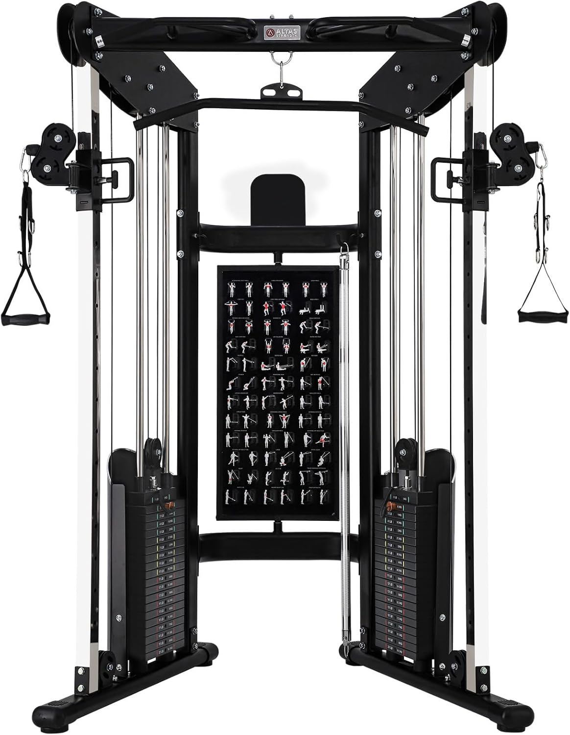 Altas Strength 3073 Home Gym Equipment with 1000 lbs Weight Capacity, 2000 lbs Cables, Strength Training Cable Machine Includes Accessories Light Commercial Fitness Versatile Workouts Easy Assembly