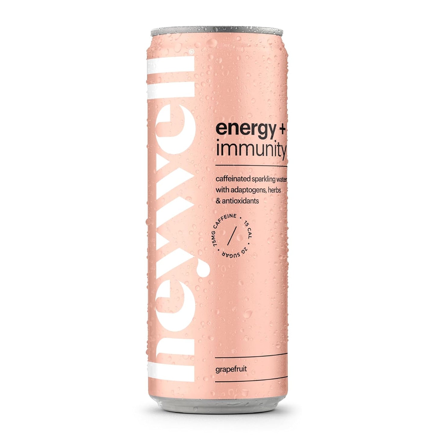 Heywell Sparkling Adaptogenic Water, Energy and Immunity, Grapefruit Flavor, 12 Fluid Ounce (Pack of 12) - Caffeinated, Organic, Non GMO, Vegan, Gluten Free, Dairy Free