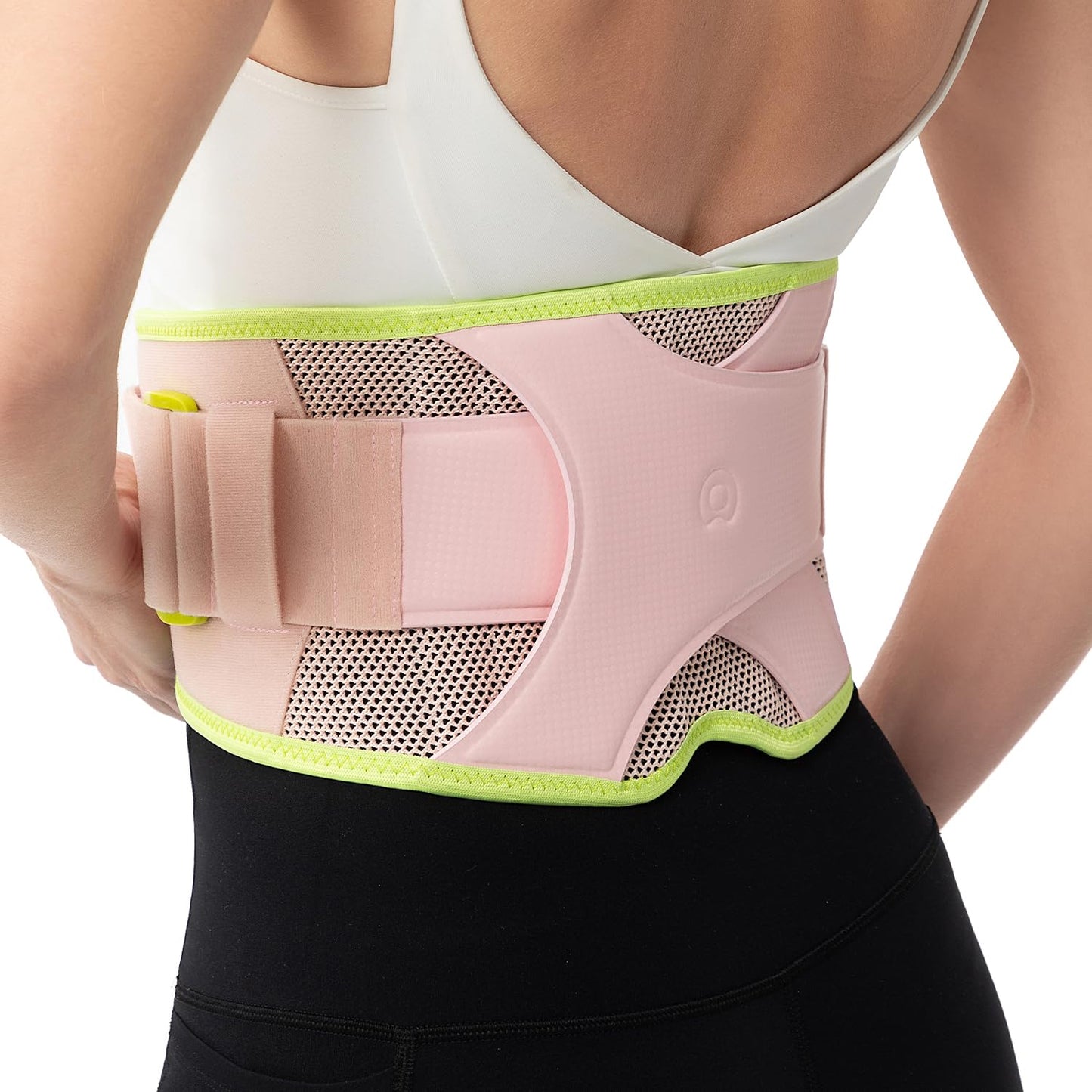 Back Brace for Lower Back Pain Relief, 8X Powerful Support System,Lumbar Support Belt for Men & Women Ergonomic 3D knitted Design with Adjustable Strap for Fitness Running Home Pilates Pink M