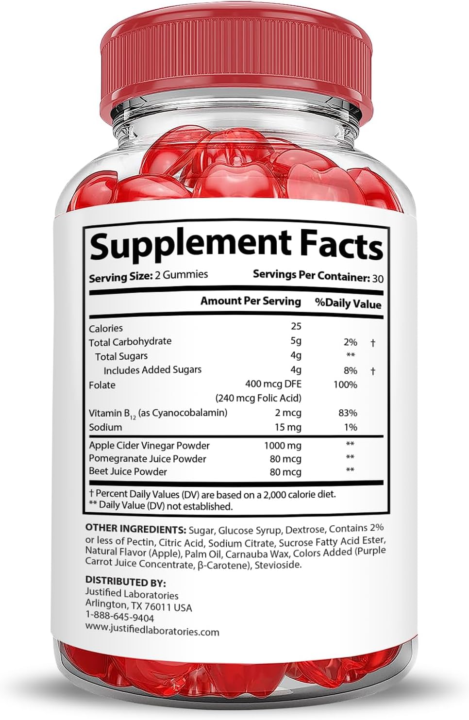 Justified Laboratories Trim Tummy Keto ACV Gummies Advanced Formula 1000MG Trim Tummy Keto Gummies Apple Cider Vinegar Formulated with Pomegranate Beet Juice Powder B12 Vegan Non GMO 60 Gummys