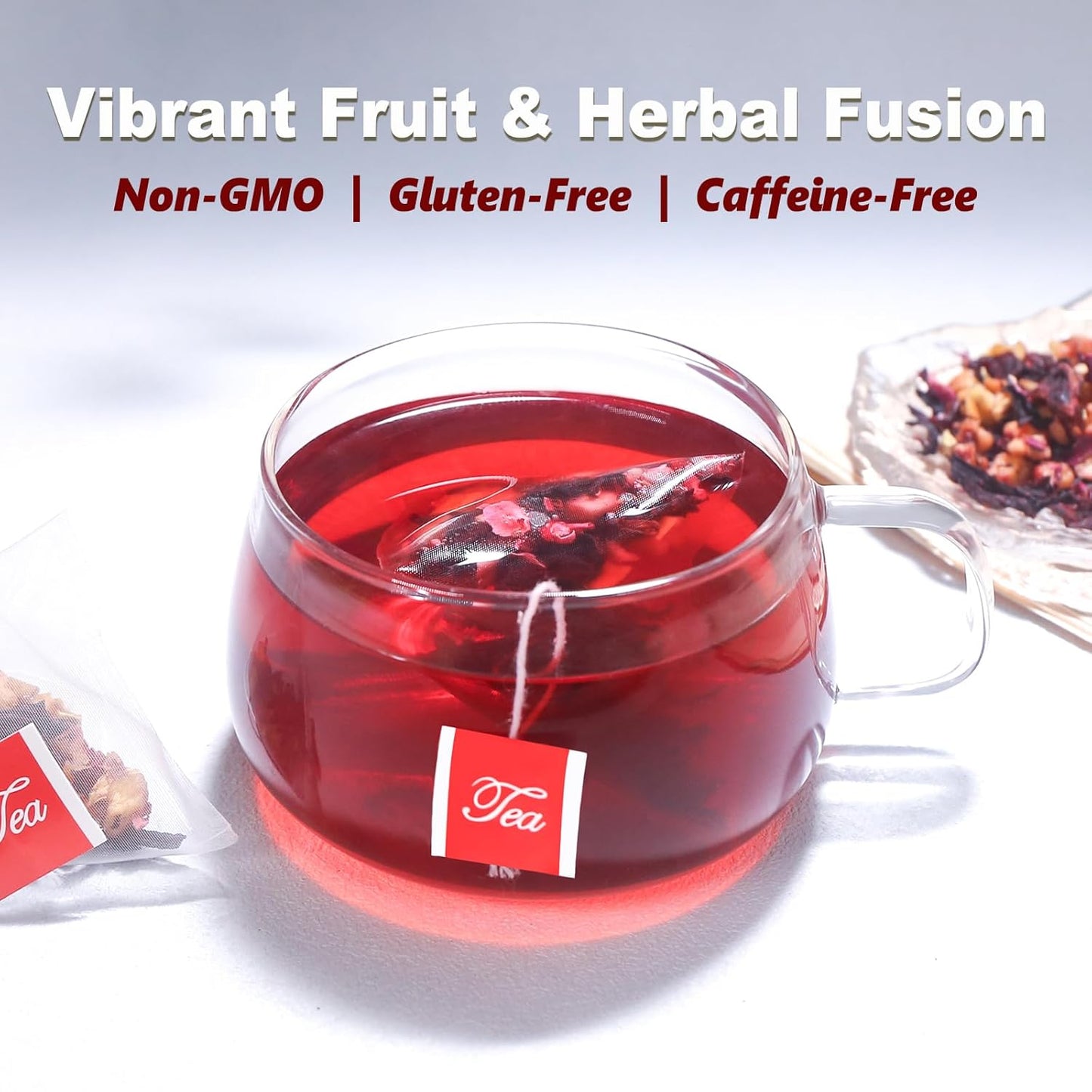 TEARELAE - Cranberry Apple Tea Bags, 35 Count - Premium Cranberry Herbal Blend Tea with Dried Cranberries, Apples, Hibiscus, Rose Petals & Licorice Root - Caffeine-free - Perfect for Daily Refreshment