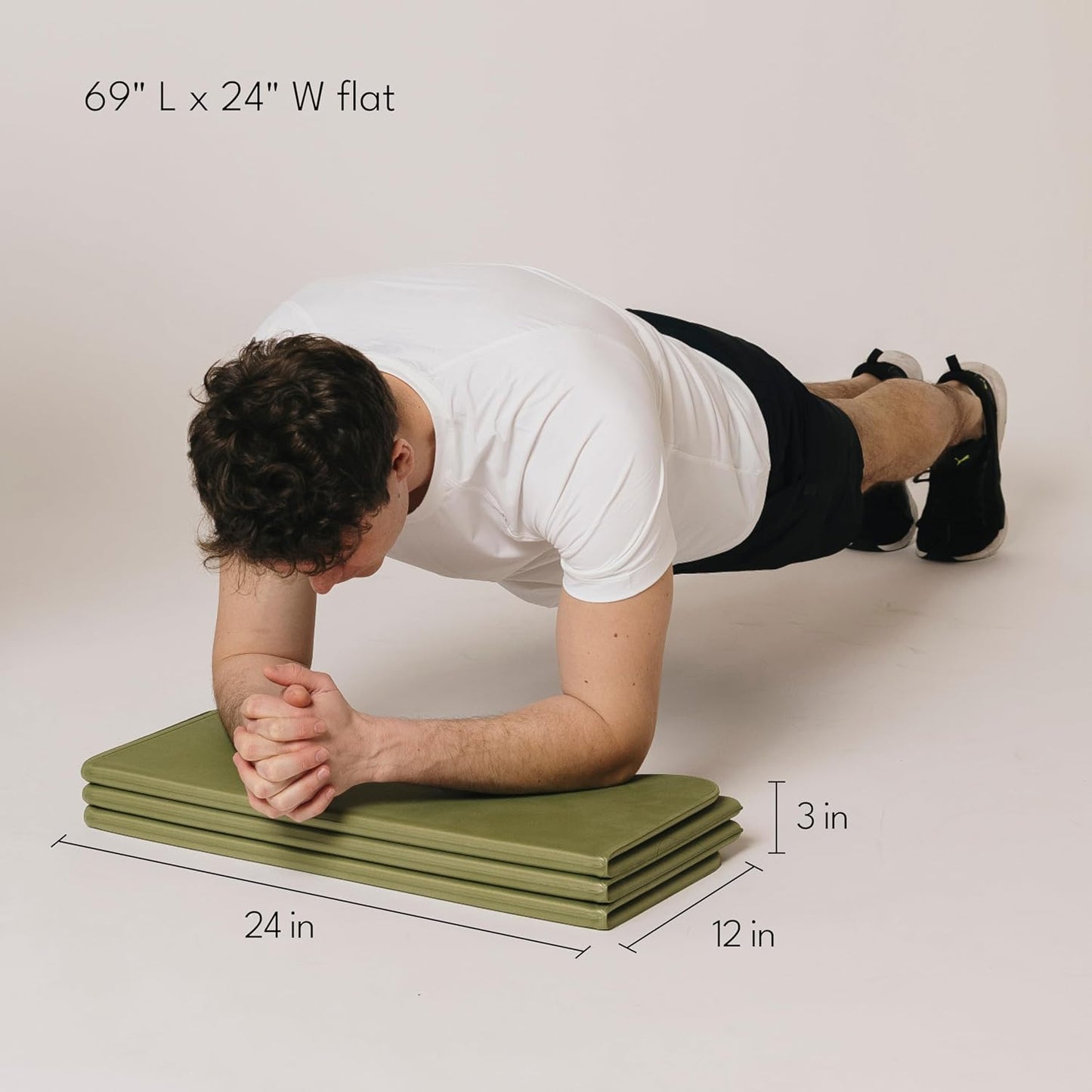 Foldable Multi-Purpose Fitness & Yoga/Pilates Mat, Workout Mat with Non-Slip Surface, Portable & Lightweight, For Studio or Home Use, As Seen on Shark Tank