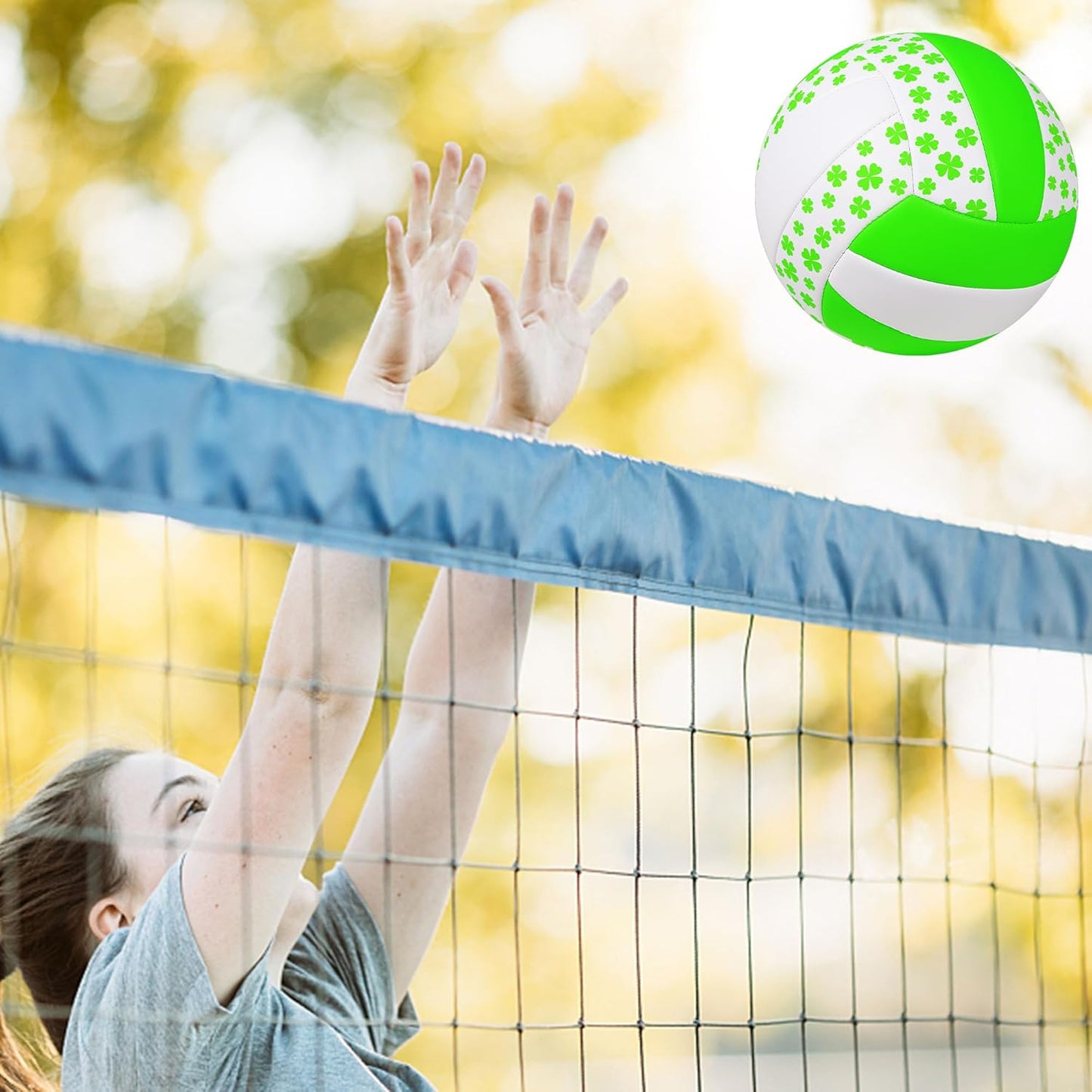 Beach Volleyball Official Size 5 Soft Waterproof Volleyball Sand Sports PU Ball for Indoor, Outdoor, Pool, Gym, Training