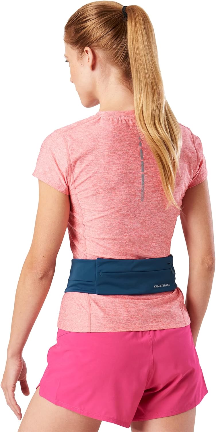 Nathan Running Belt Adjustable Fit Zipster, Zippered, Weather-Resistant Pocket & Two Quick-Stash Pockets for Running Gear, Running Fanny Pack, Walking, Hiking, Gym