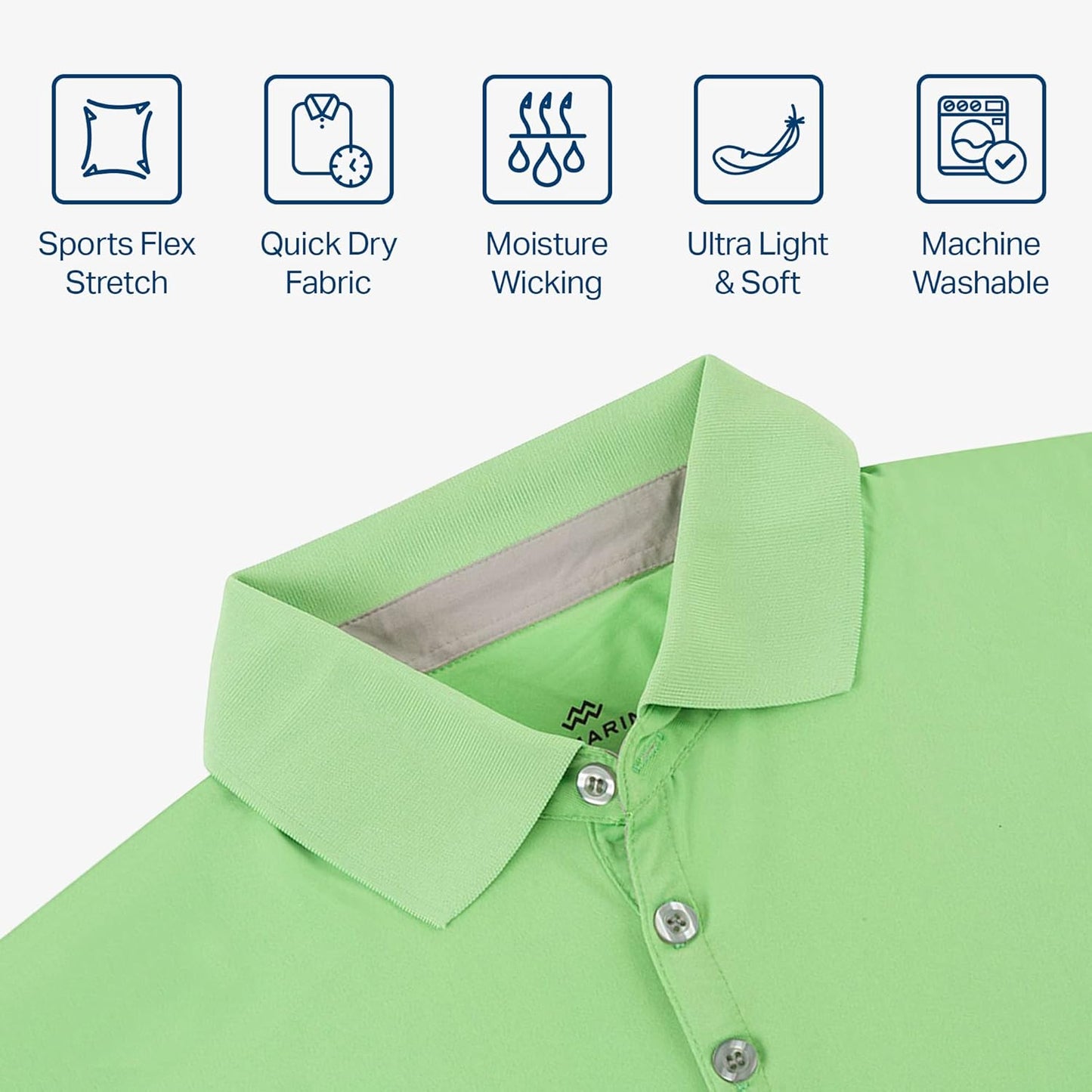 Mio Marino Golf Polo Shirts for Men - Dry Fit - Ultra-Thin Breathable Fabric